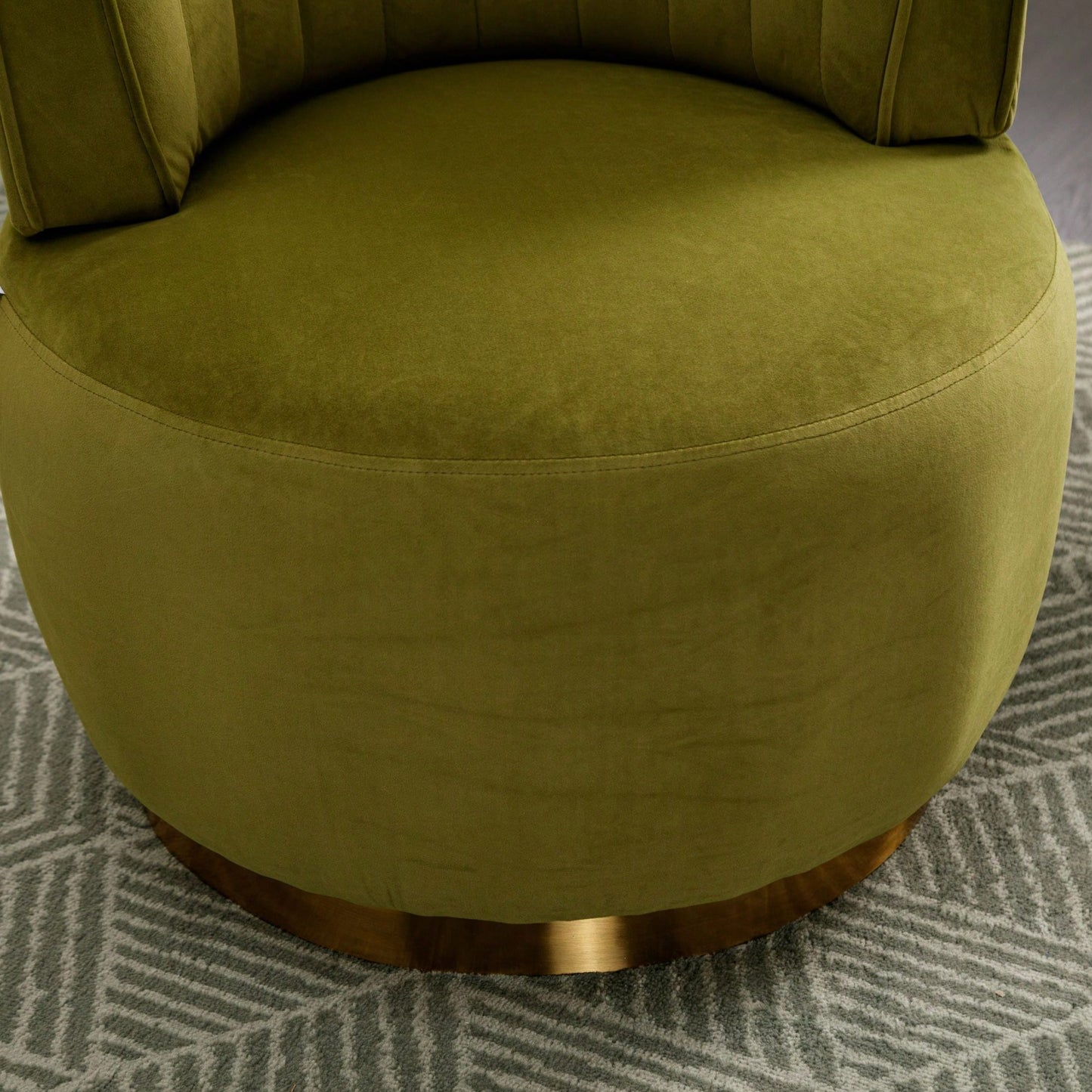 360 Degree Swivel Velvet Cuddle Barrel Chair for Living Room Bedroom Office Comfortable Accent Seating