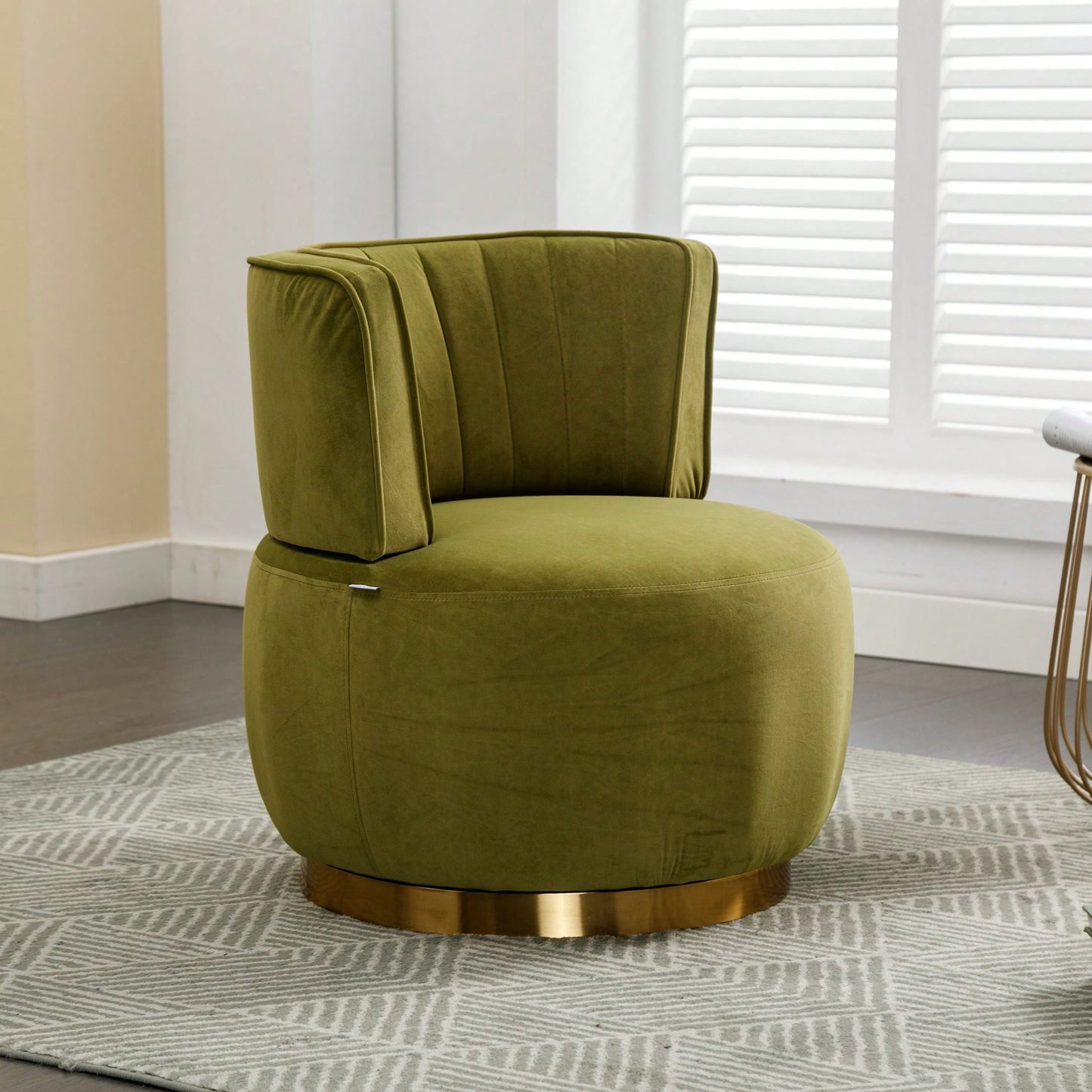 360 Degree Swivel Velvet Cuddle Barrel Chair for Living Room Bedroom Office Comfortable Accent Seating