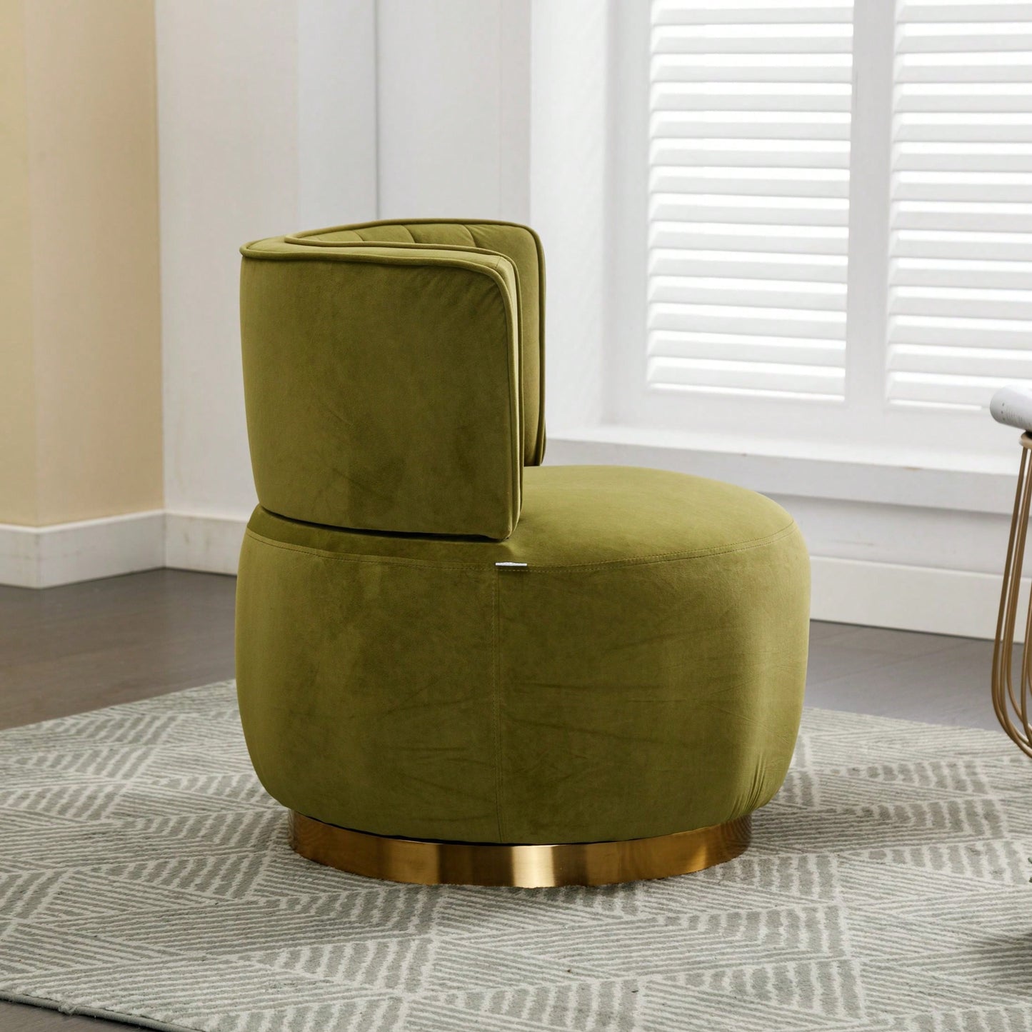 360 Degree Swivel Velvet Cuddle Barrel Chair for Living Room Bedroom Office Comfortable Accent Seating