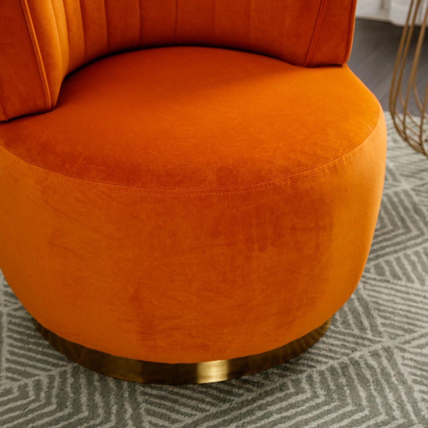 360 Degree Swivel Velvet Cuddle Barrel Chair for Living Room Bedroom Office Comfortable Accent Seating