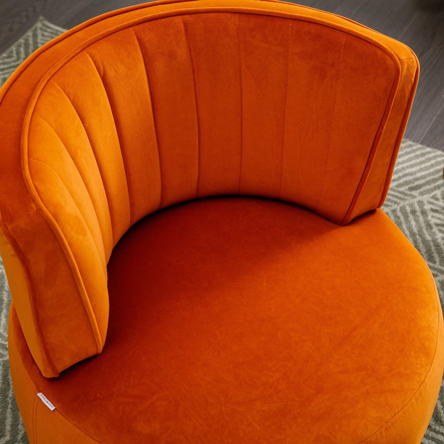 360 Degree Swivel Velvet Cuddle Barrel Chair for Living Room Bedroom Office Comfortable Accent Seating