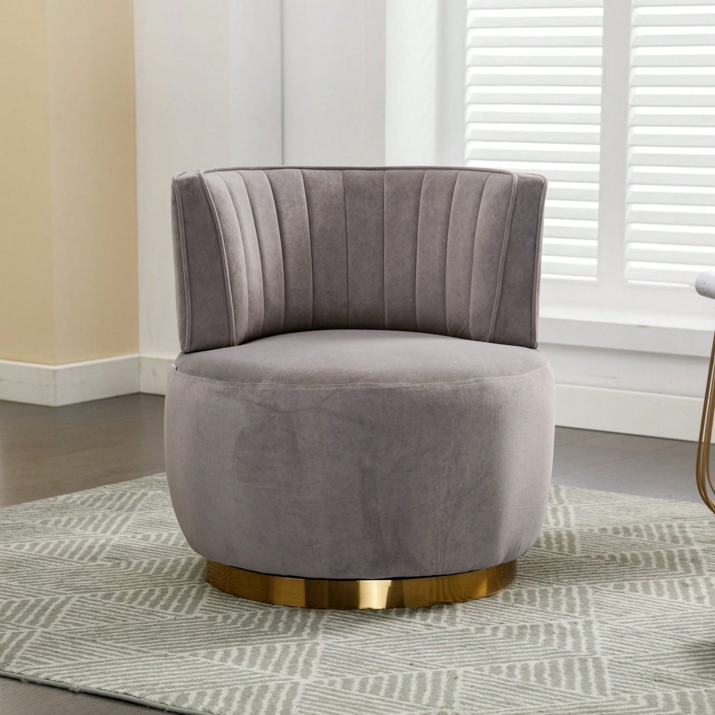 360 Degree Swivel Velvet Cuddle Barrel Chair for Living Room Bedroom Office Comfortable Accent Seating