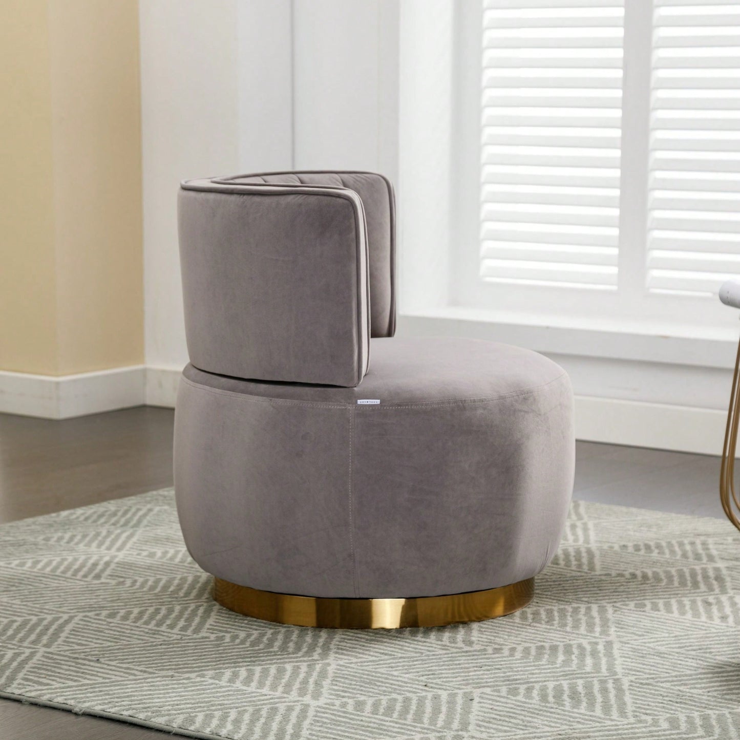 360 Degree Swivel Velvet Cuddle Barrel Chair for Living Room Bedroom Office Comfortable Accent Seating