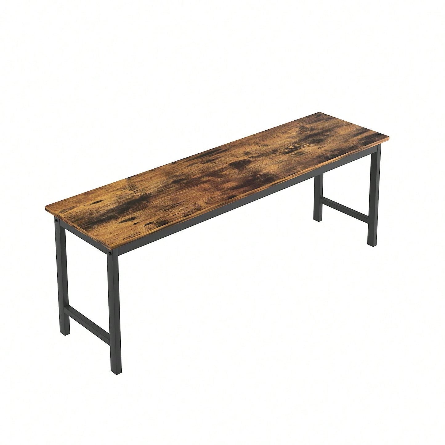 3 Pieces Farmhouse Kitchen Table Set With Two Benches, Metal Frame And MDF Board