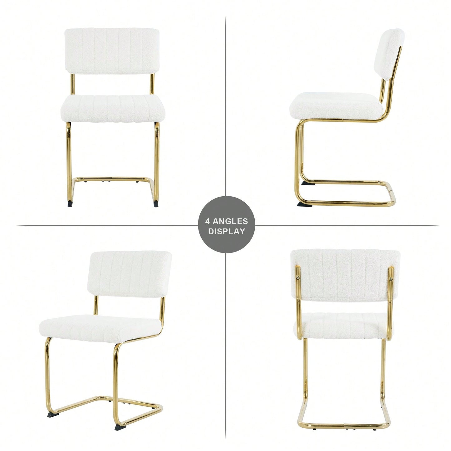 Set Of 2, Modern Simple Light Luxury Dining Chair Home Bedroom Stool Back Dressing Chair Student Desk Chair Gold Metal Legs