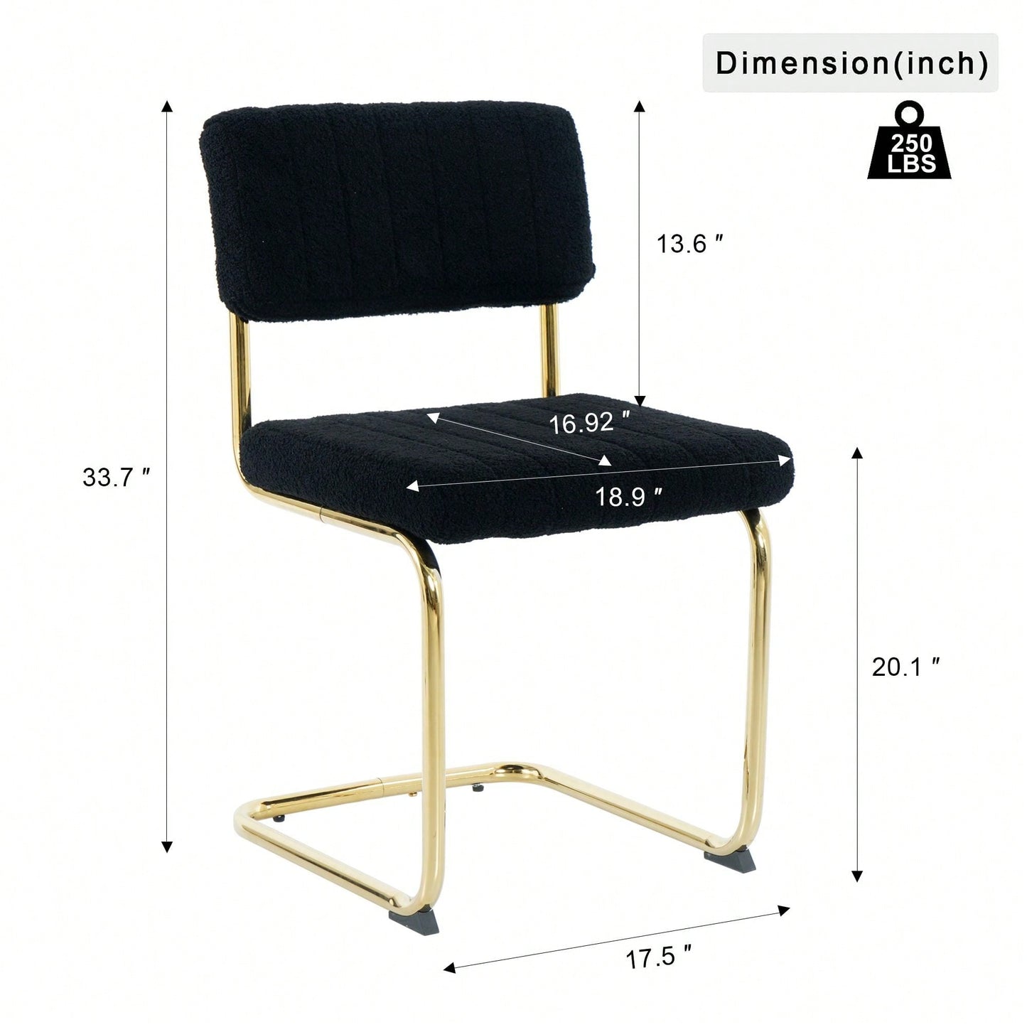 Set Of 2, Modern Simple Light Luxury Dining Chair Home Bedroom Stool Back Dressing Chair Student Desk Chair Gold Metal Legs