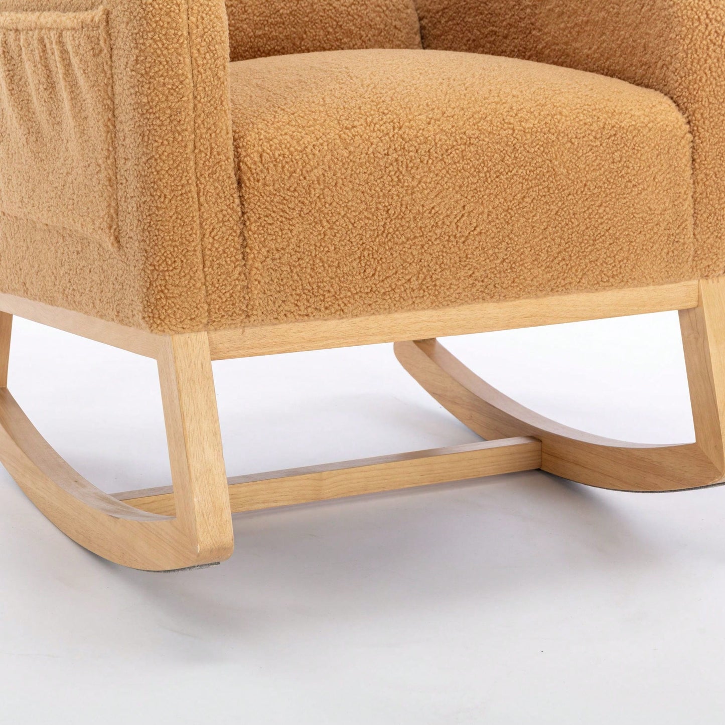 Teddy Fabric Rocking Chair With Packet Wood Legs