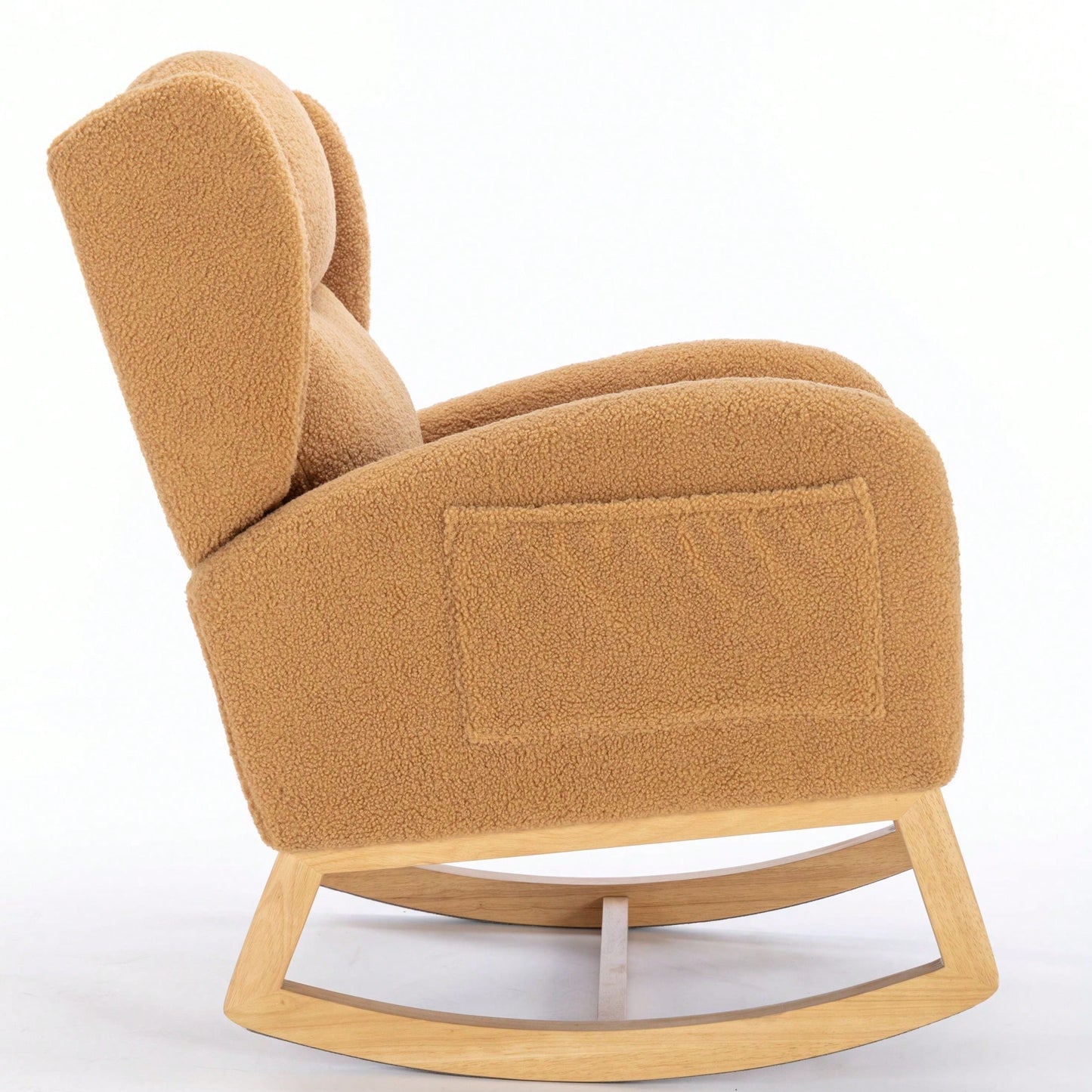 Teddy Fabric Rocking Chair With Packet Wood Legs