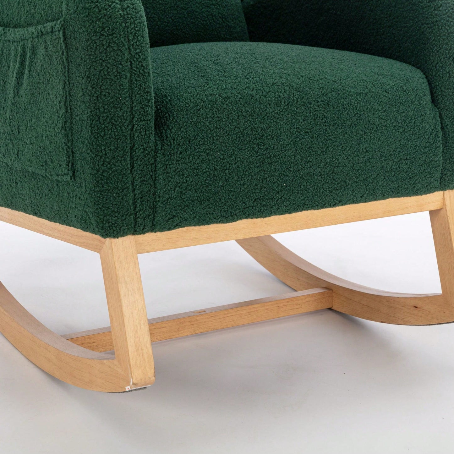 Teddy Fabric Rocking Chair With Packet Wood Legs