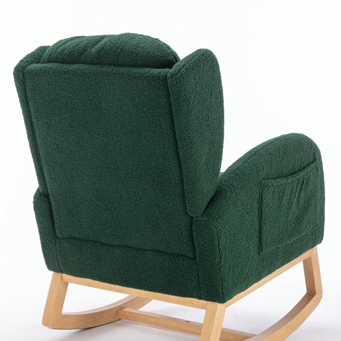 Teddy Fabric Rocking Chair With Packet Wood Legs