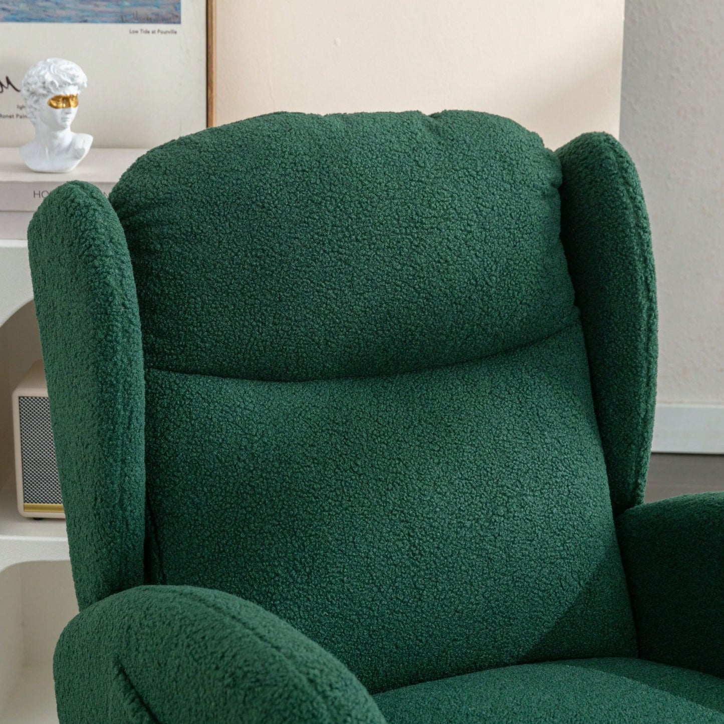 Teddy Fabric Rocking Chair With Packet Wood Legs