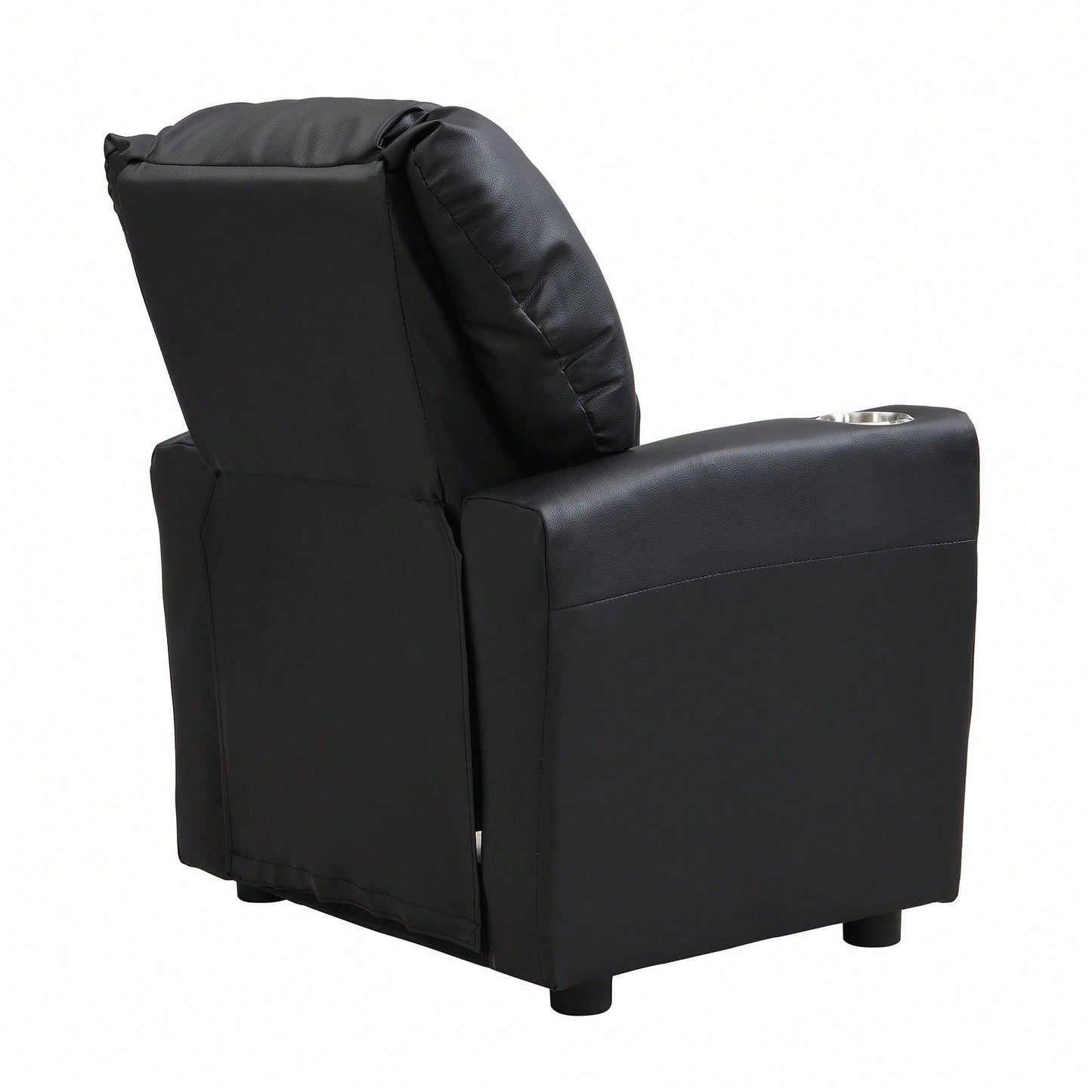 Kids Recliner Chair, Black PVC, Suitable For Any Scene, Sturdy, DURABLE CONSTRUCTION, Easy Assembly, ERGONOMIC DESIGN