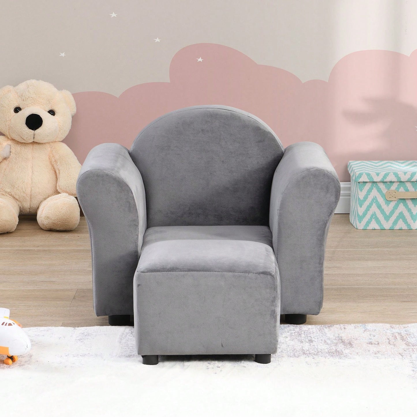 Premium Quality Kids Upholstered Chair With Ottoman Durable, Ergonomic, And Stylish