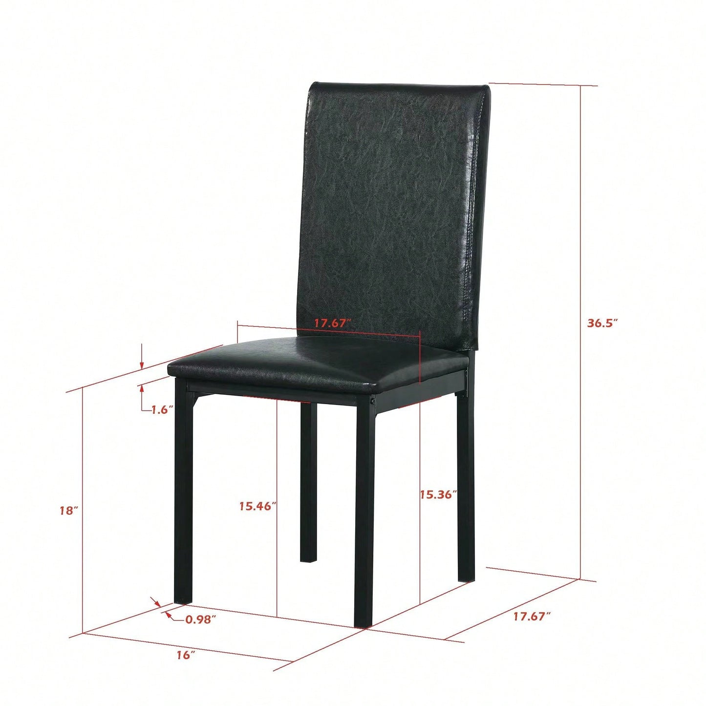 Set Of 4, Modern And Sturdy Metal Frame Dining Seat Set Durable, Stylish, And Perfect For Decoration