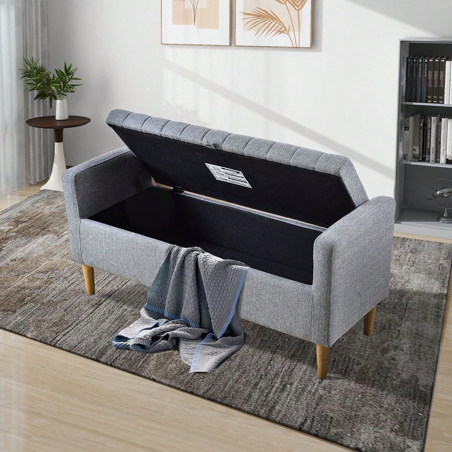 Versatile Storage Ottoman Hidden Storage, Comfortable Seating, And Easy Assembly