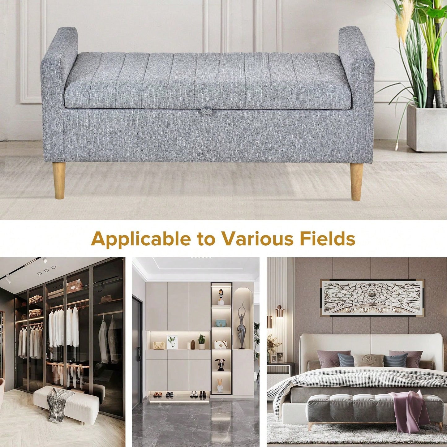 Versatile Storage Ottoman Hidden Storage, Comfortable Seating, And Easy Assembly