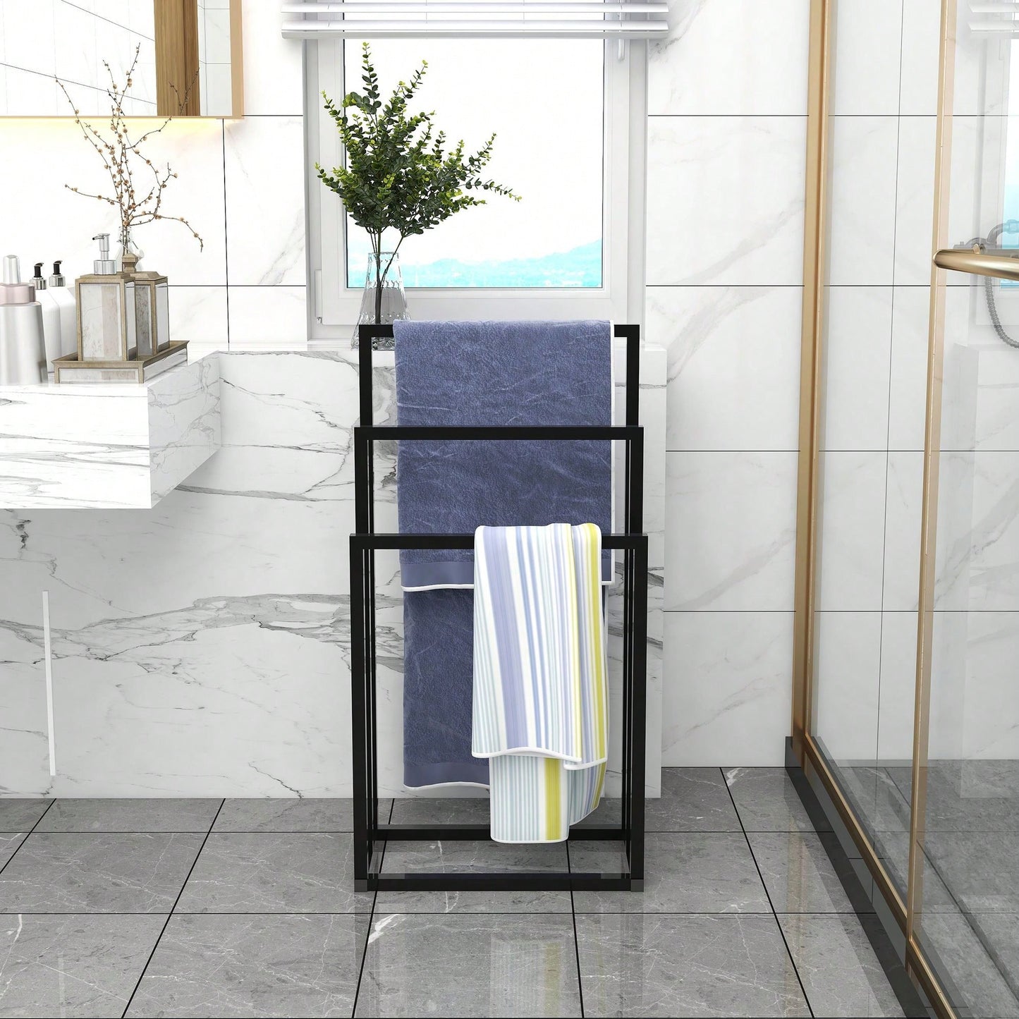 Freestanding Towel Rack 3 Tiers Hand Towel Holder Organizer For Bathroom Accessories