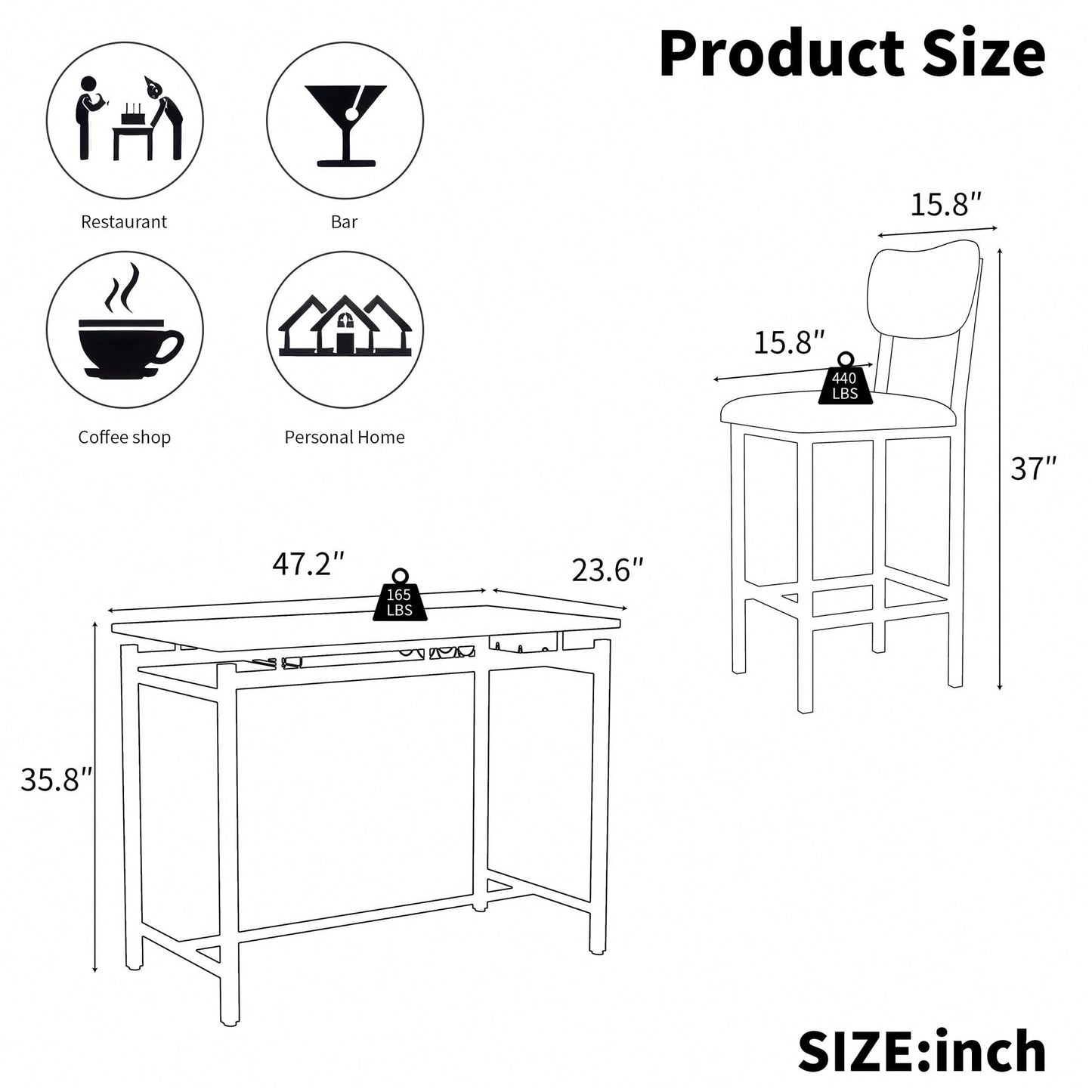 3 Piece Dining Room Table Set With 2 Upholstered Chairs