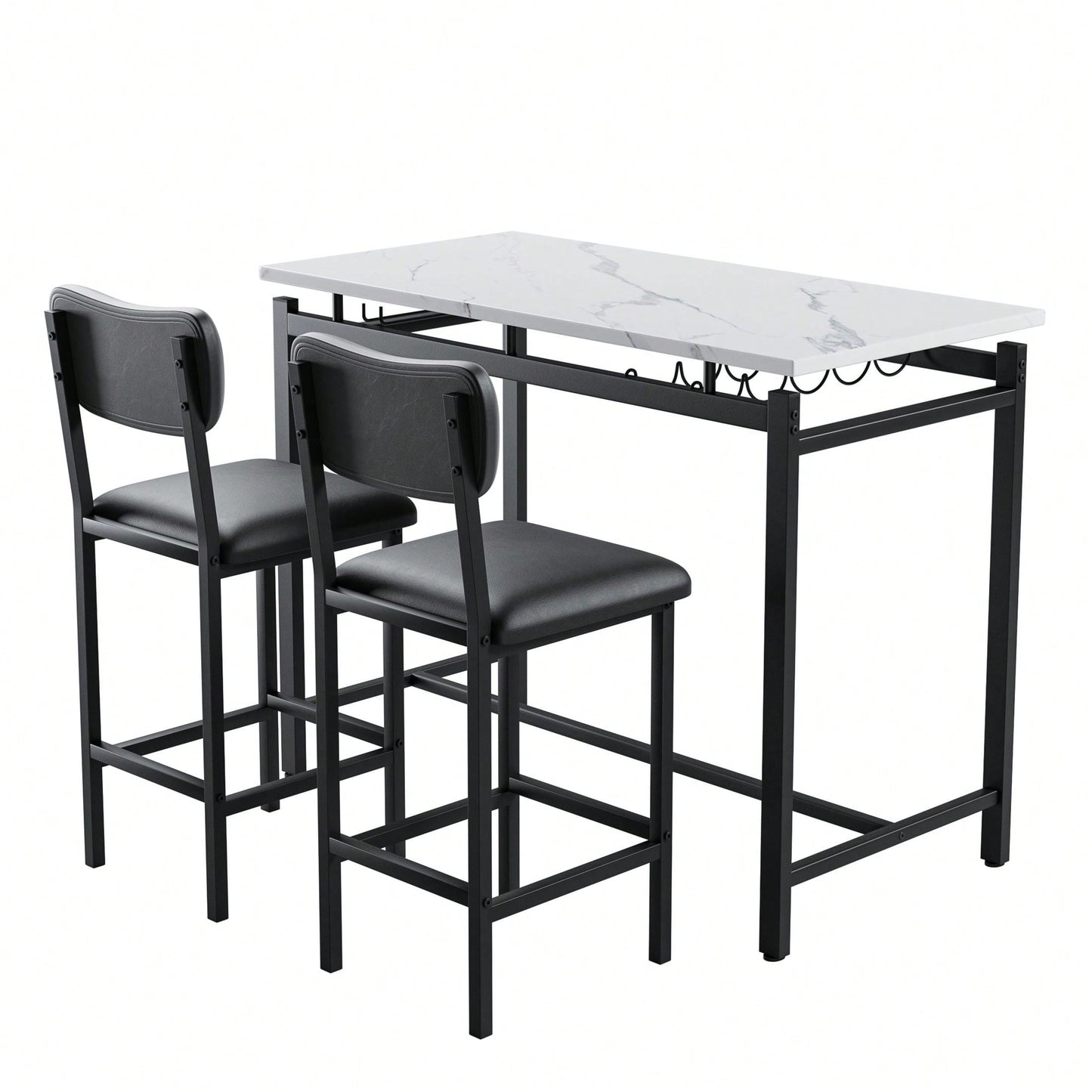 3 Piece Dining Room Table Set With 2 Upholstered Chairs