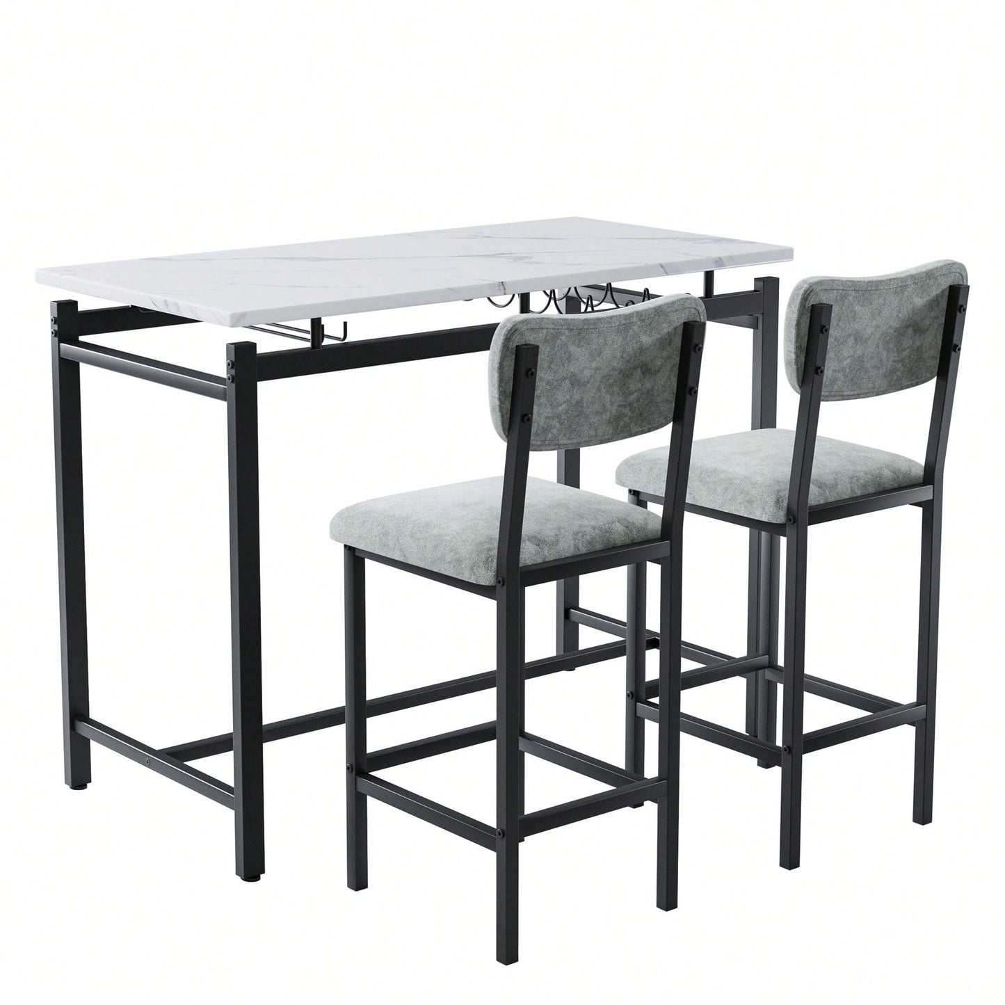 3 Piece Dining Room Table Set With 2 Upholstered Chairs
