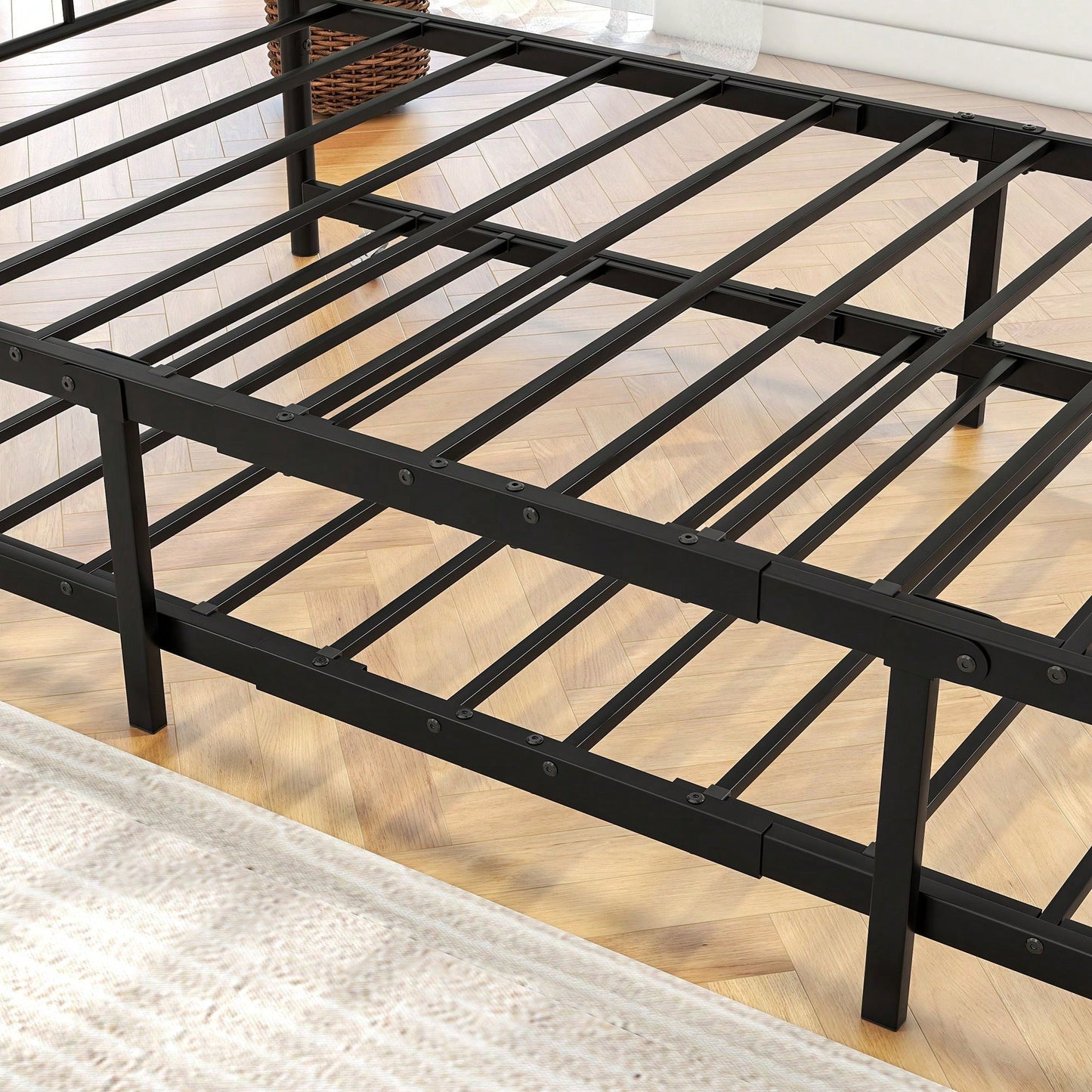 Twin Size Sturdy Metal Daybed With Trundle Durable Construction, Space-Saving Design, And Stylish Appeal