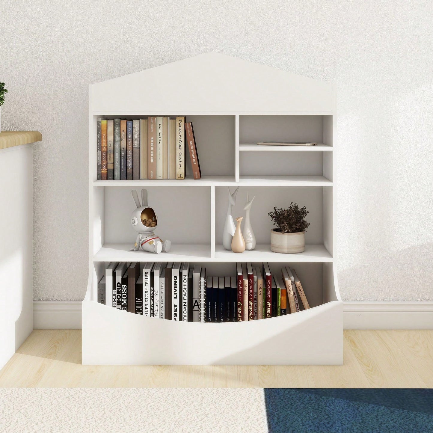 7 Shelf Bookcase, Storage Display, Rack, Organizer, White