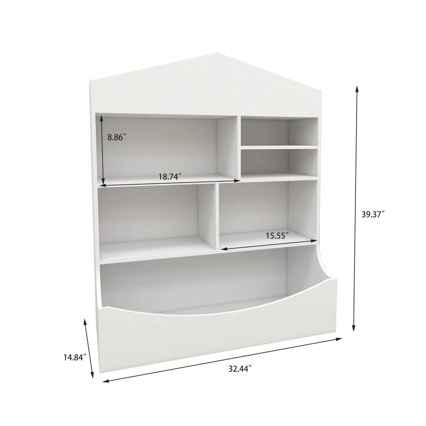 7 Shelf Bookcase, Storage Display, Rack, Organizer, White