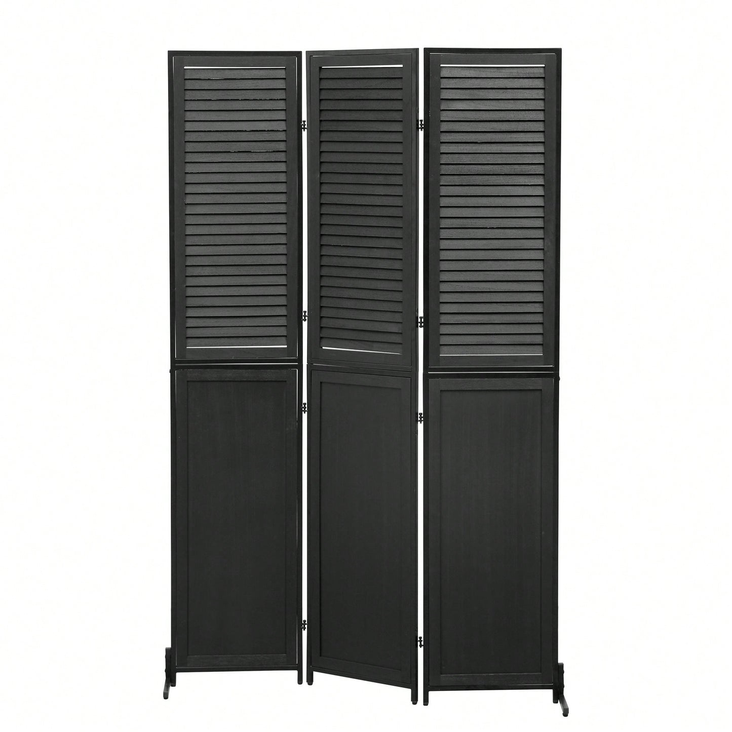 6 Ft Wood Folding Privacy Screen, Free Standing Wall Dividers, Room Separator For Living Room, Bedroom, Dining Room