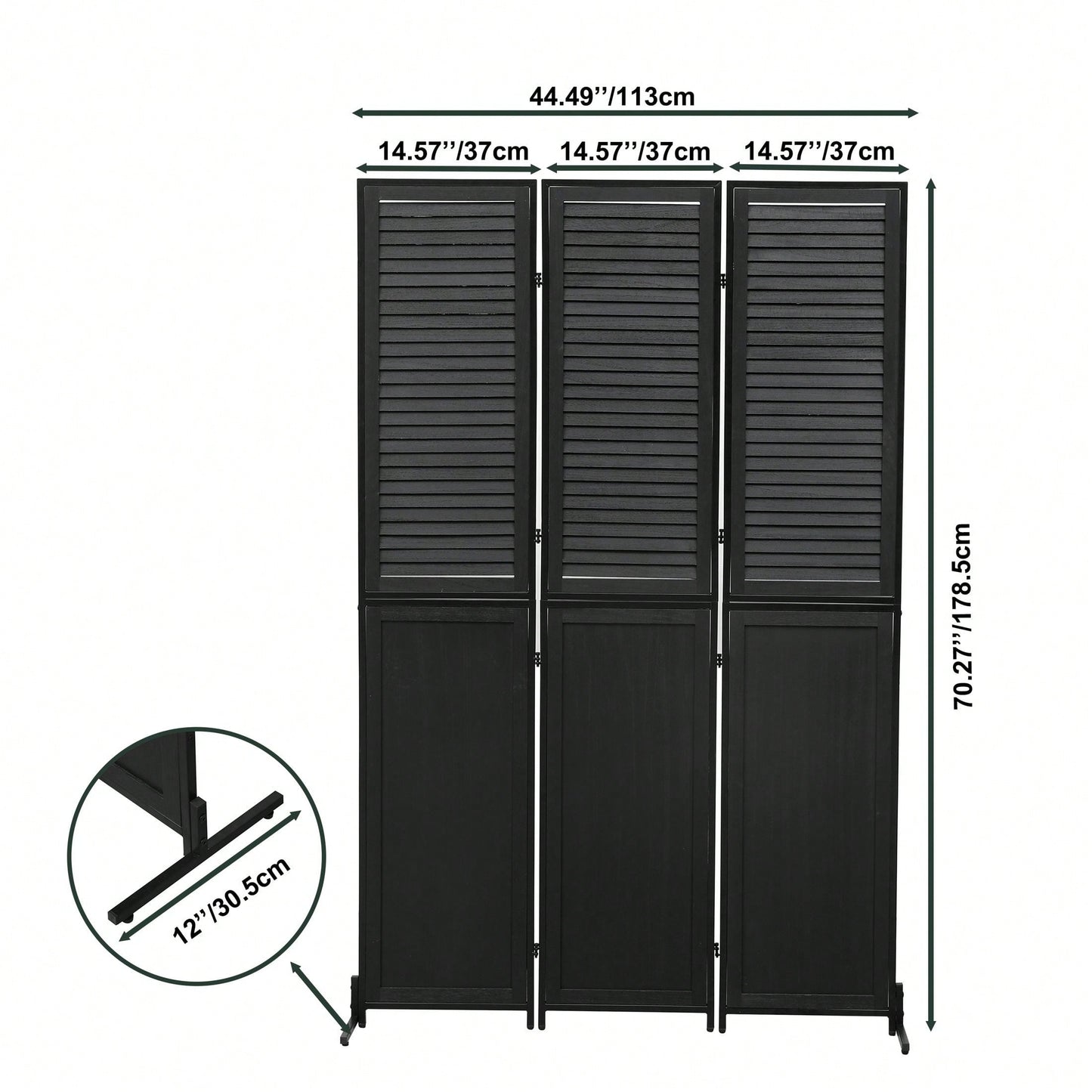 6 Ft Wood Folding Privacy Screen, Free Standing Wall Dividers, Room Separator For Living Room, Bedroom, Dining Room