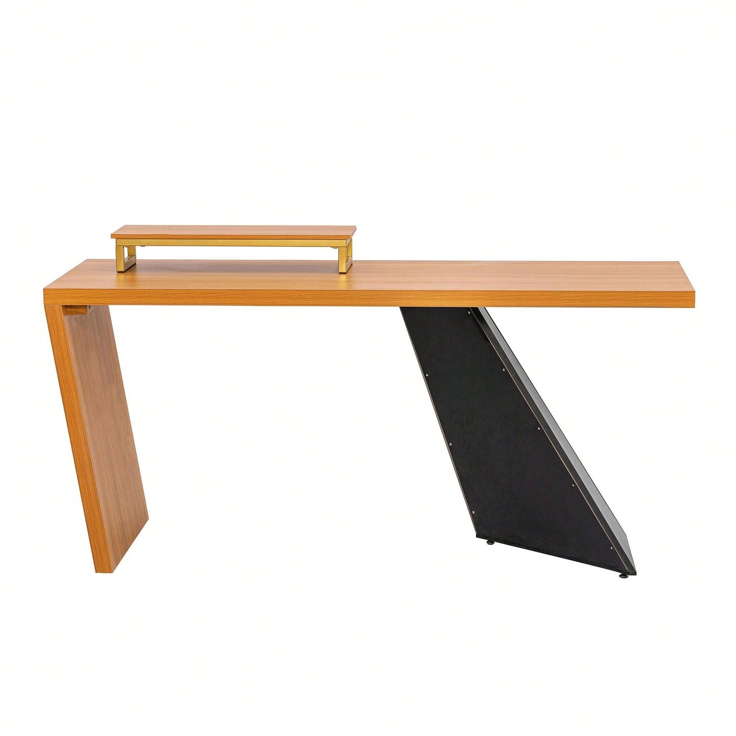 Rustic Industrial Executive Desk with Monitor Stand for Home Office and Living Room