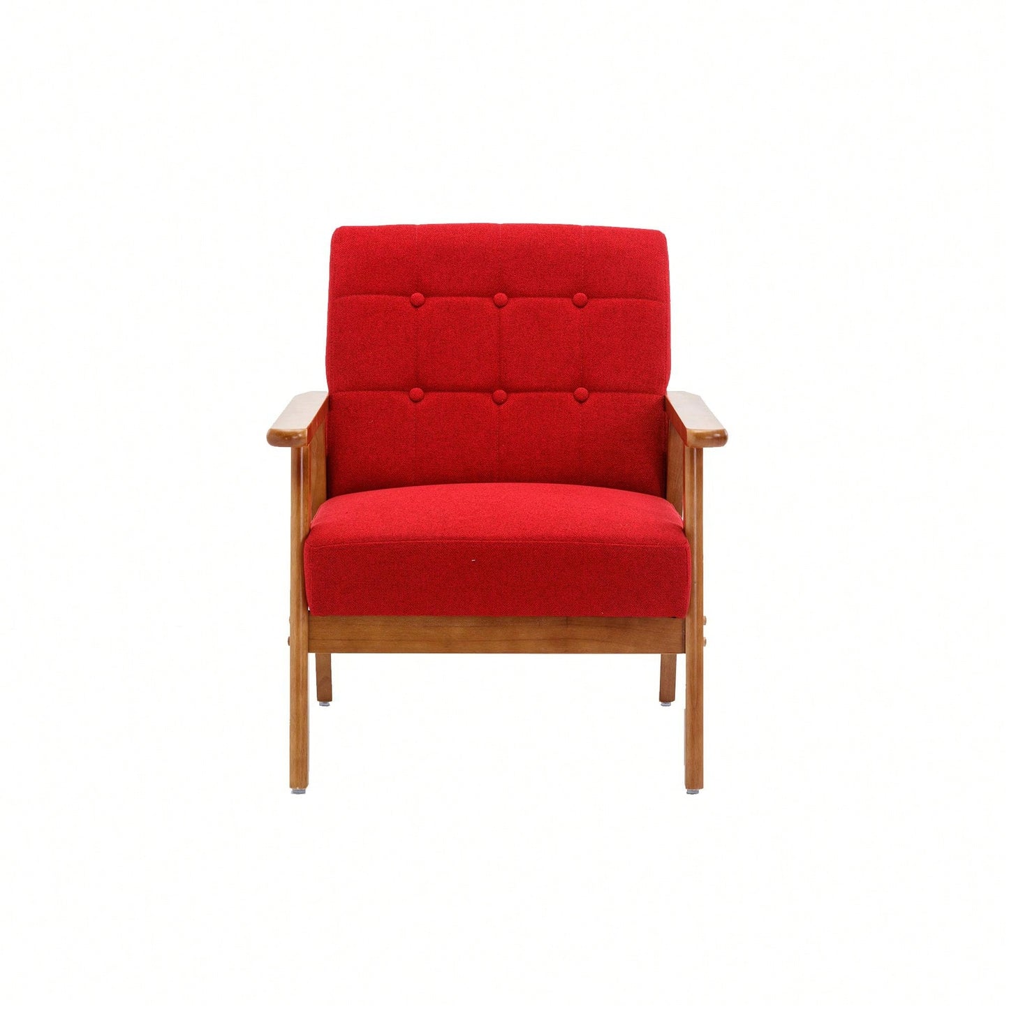 Leisure Chair With Solid Wood Armrest And Feet, Mid-Century Modern Accent Chair, For Living Room Bedroom Studio Chair