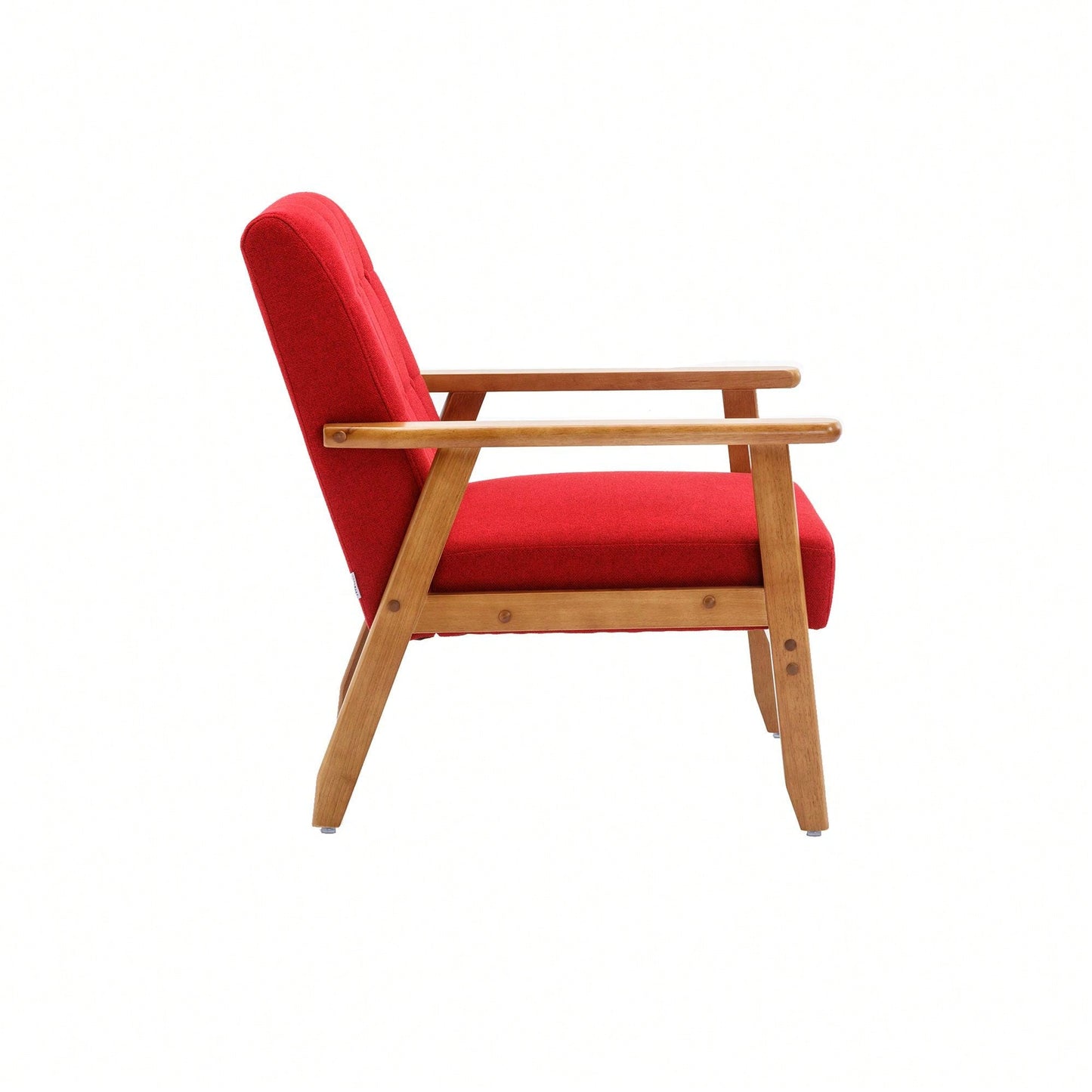 Leisure Chair With Solid Wood Armrest And Feet, Mid-Century Modern Accent Chair, For Living Room Bedroom Studio Chair