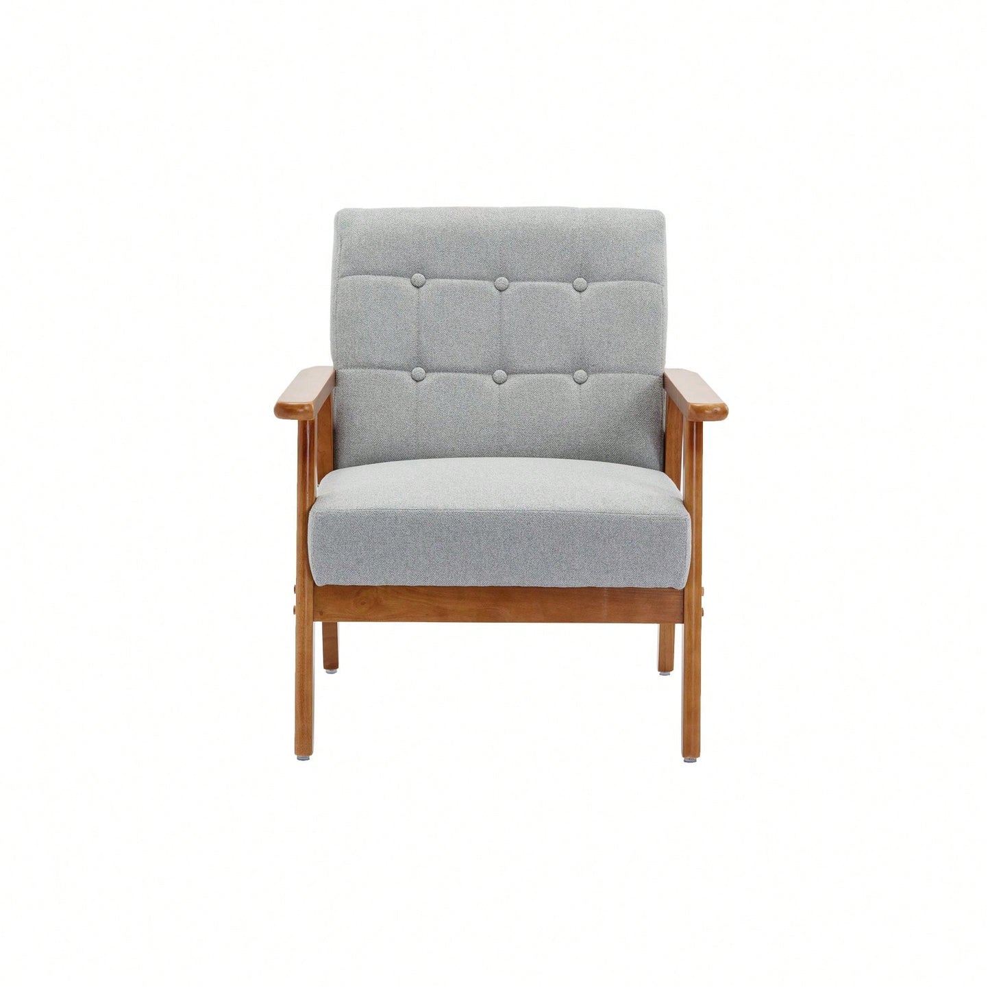 Leisure Chair With Solid Wood Armrest And Feet, Mid-Century Modern Accent Chair, For Living Room Bedroom Studio Chair