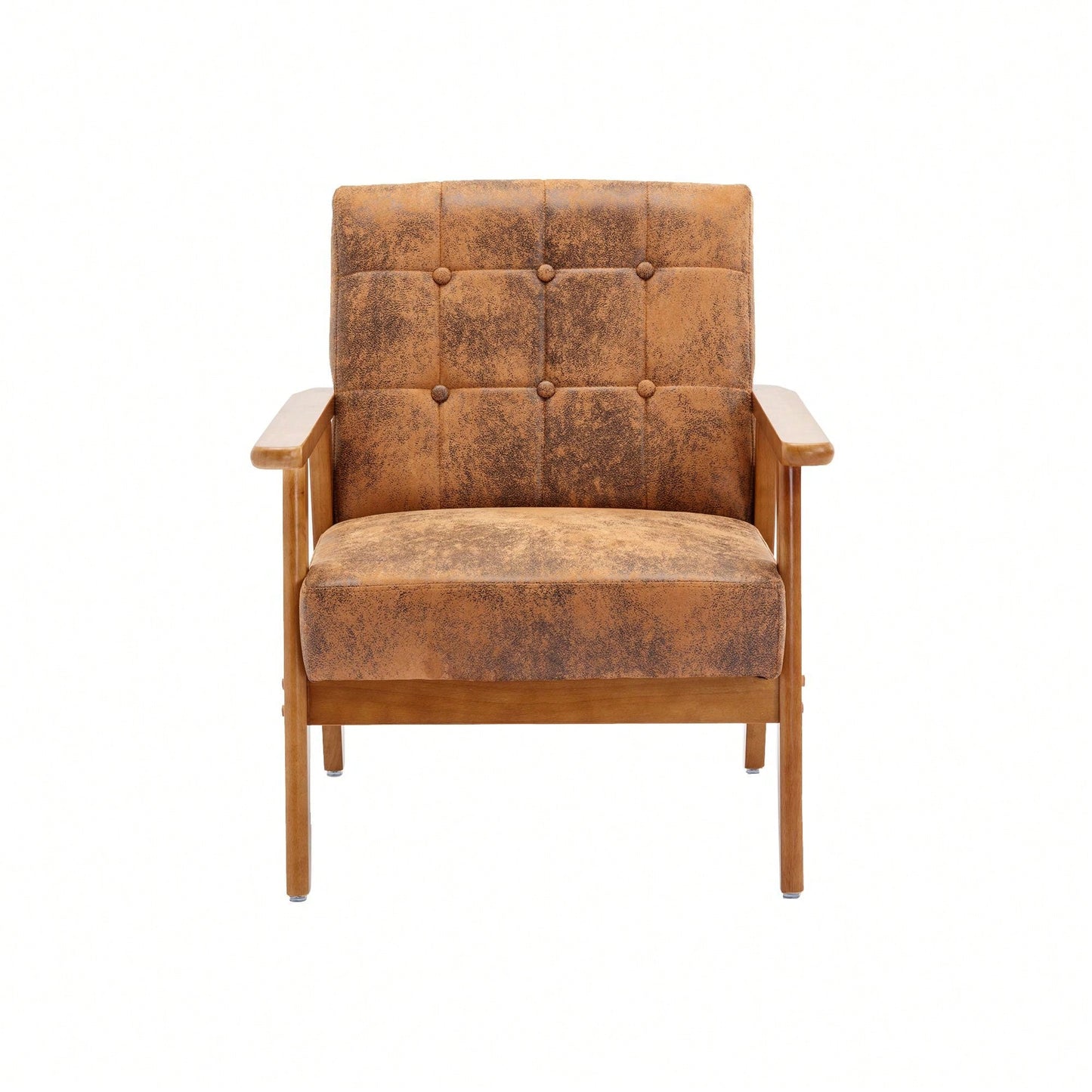 Leisure Chair With Solid Wood Armrest And Feet, Mid-Century Modern Accent Chair, For Living Room Bedroom Studio Chair