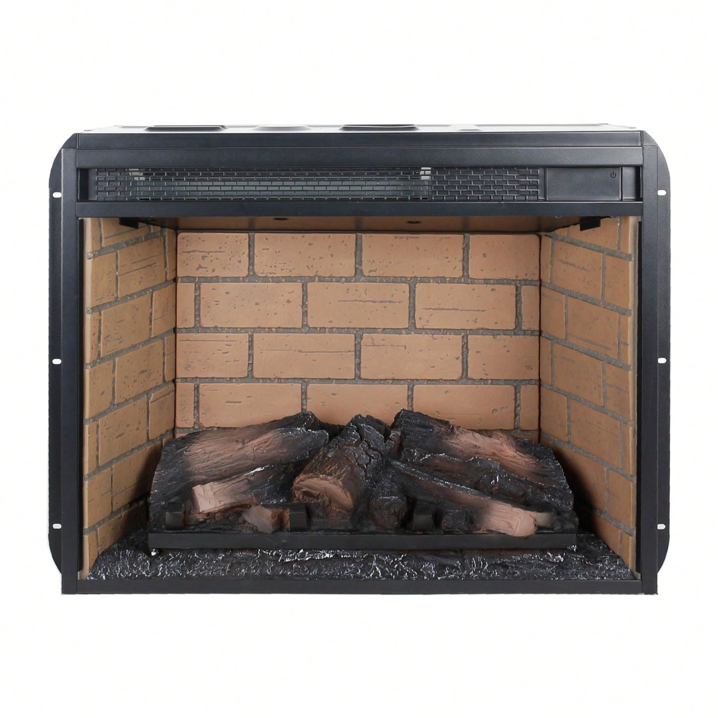 23" Infrared Quartz Heater Fireplace Insert -Woodlog Version With Brick