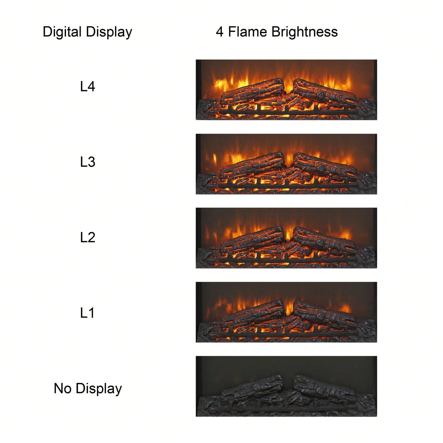 23" Electric Fireplace Insert, Ultra Thin Heater With Log Set & Realistic Flame, Remote Control With Timer, Overheating Protection