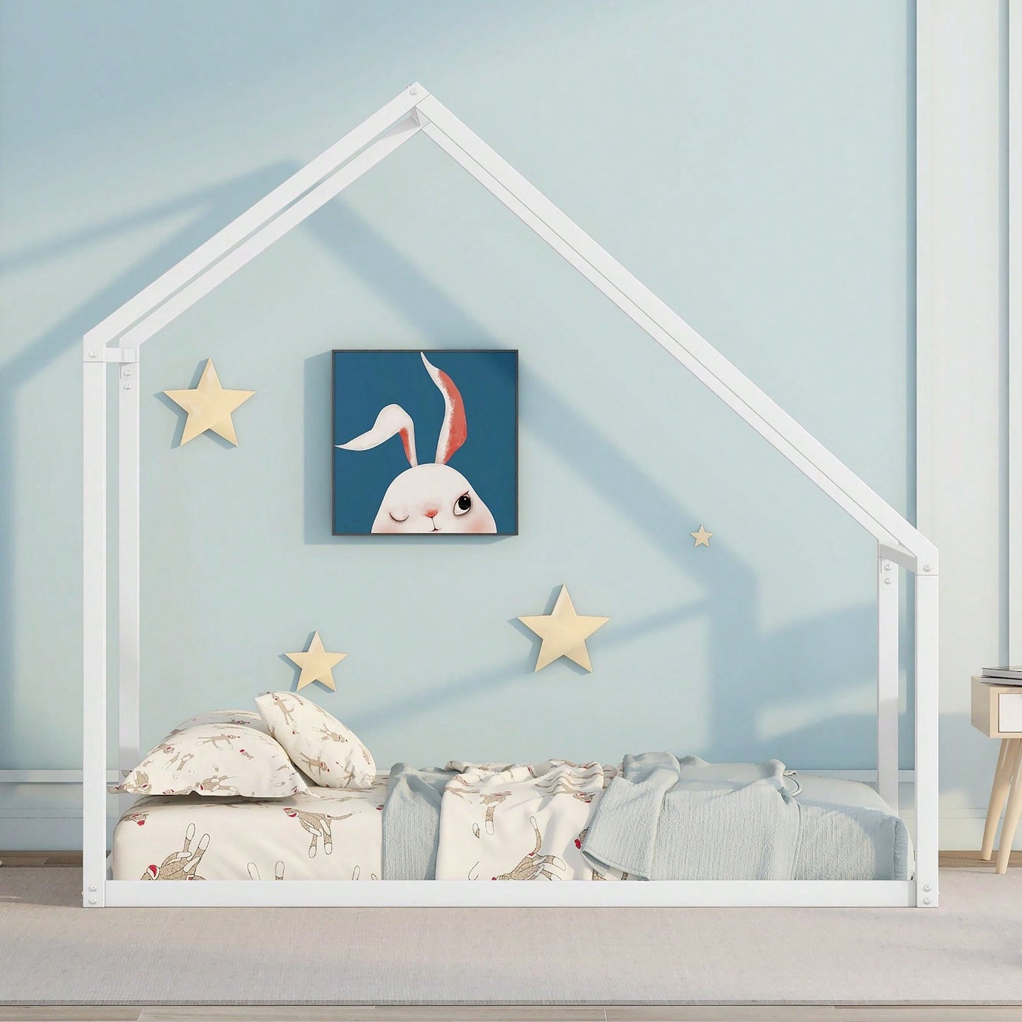 Twin Size Metal House Bed Kids Bed