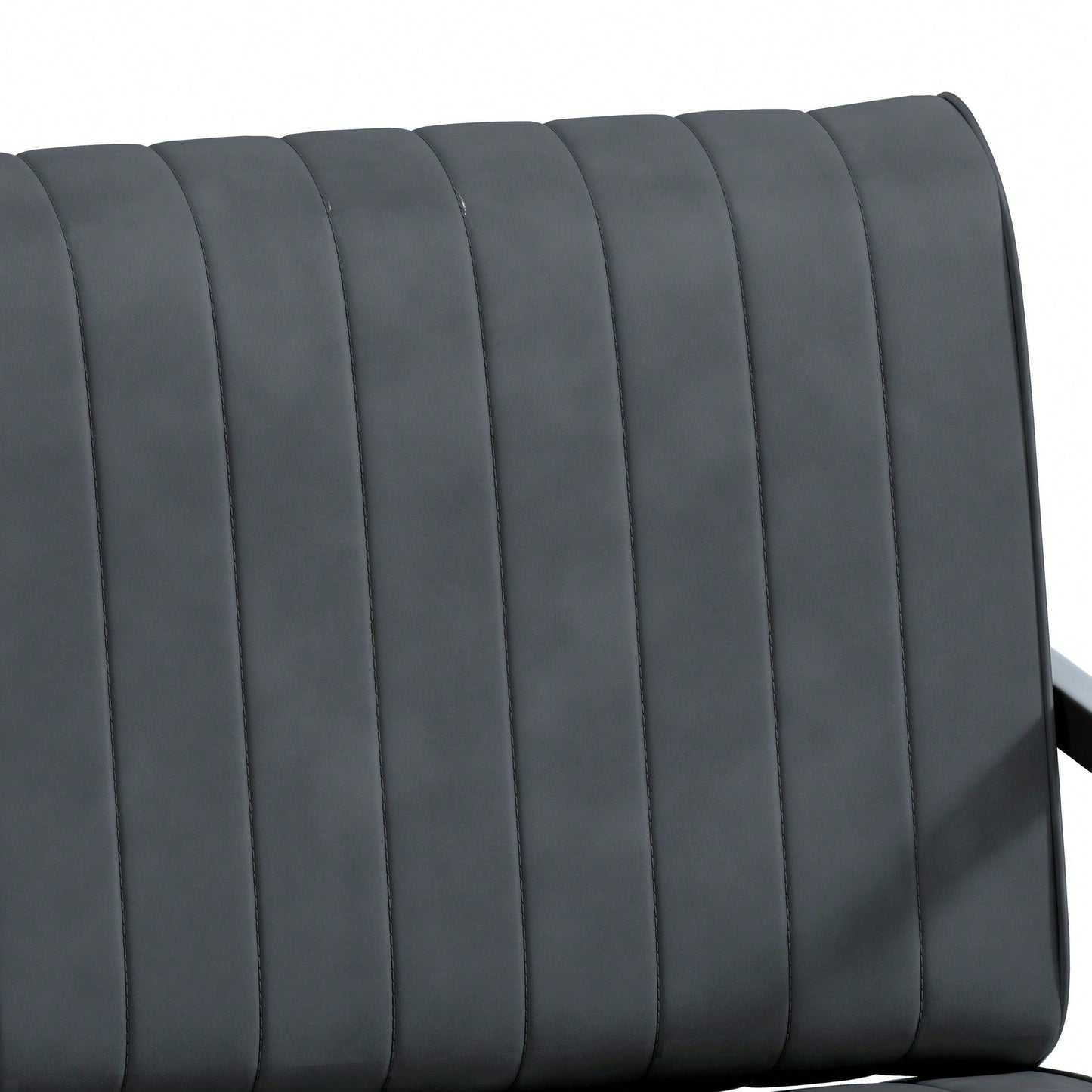 Modern Fashion PU Leather Feature Armchair With Metal Frame Extra-Thick Padded Backrest And Seat Cushion