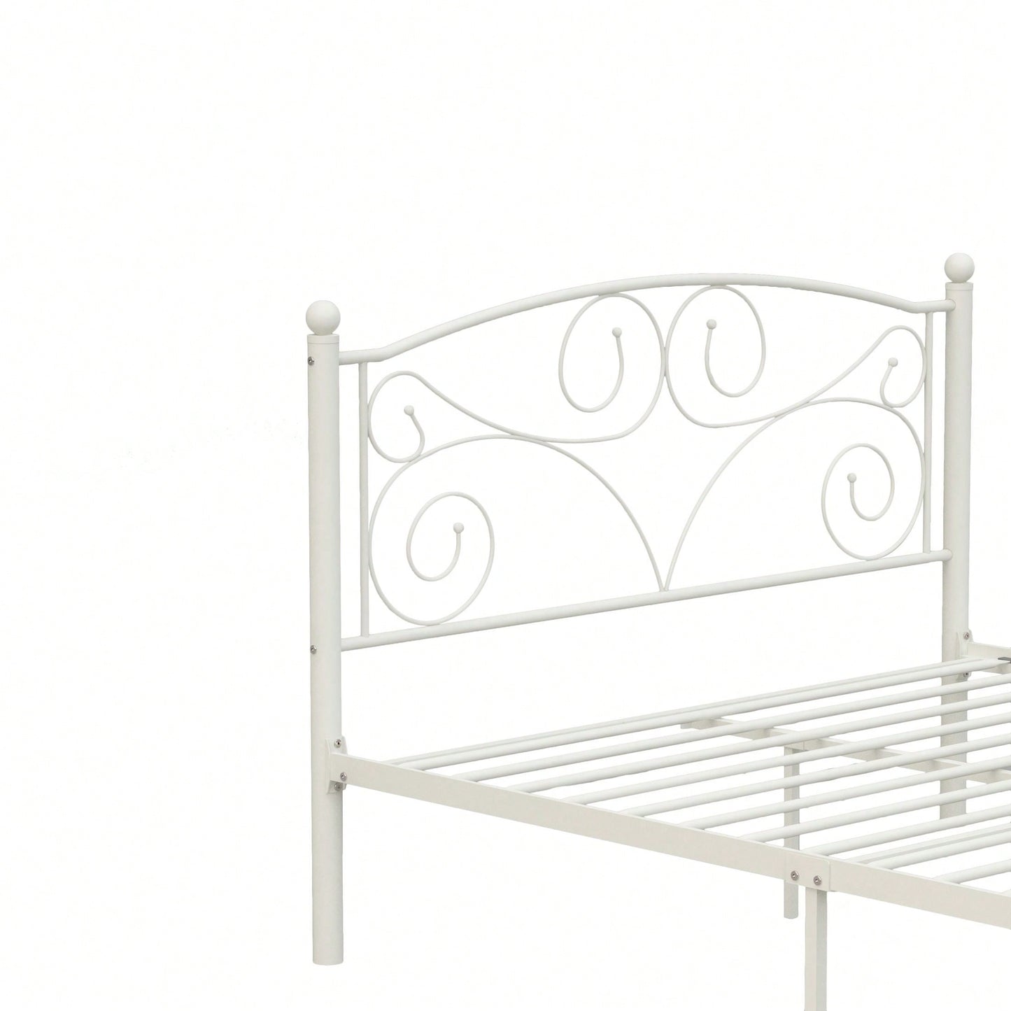 Modern Full Metal Bed Frame With Unique Flower Sturdy System - Easy Assembly, Durable And Stable