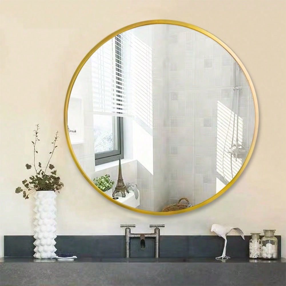 32" Wall Circle Mirror For Bathroom, Round Mirror For Wall, 20 Inch Hanging Round Mirror For Living Room, Vanity, Bedroom