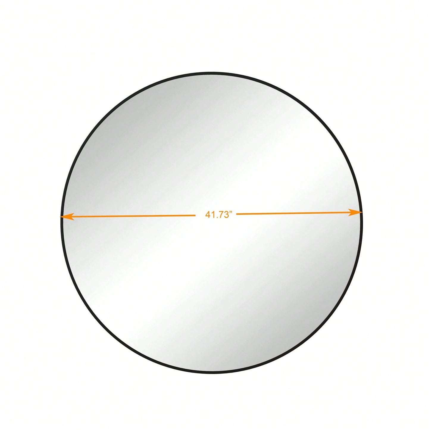 42" Wall Mounted Black Circular Mirror Metal Framed Mirror