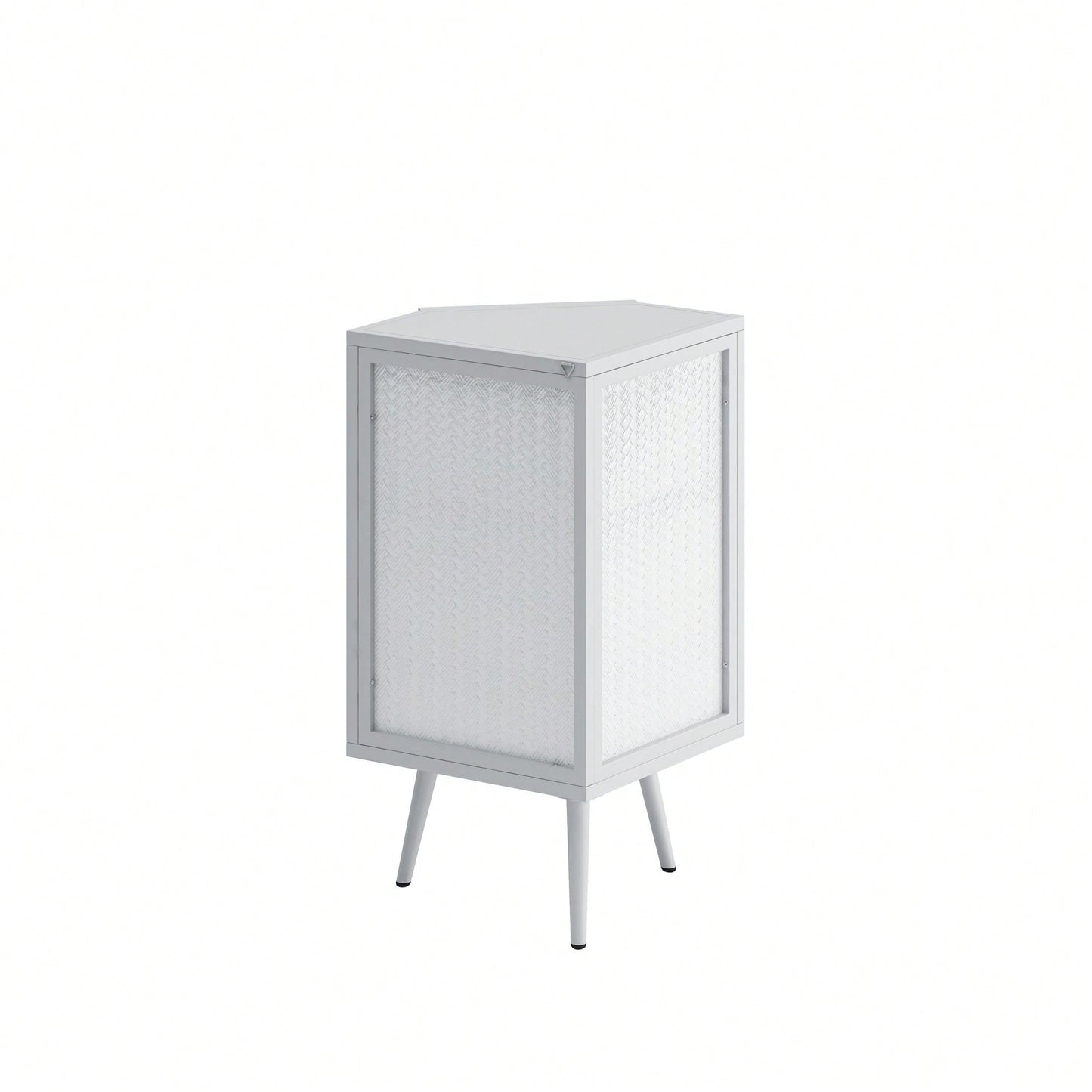 22.25" Floor Coner Cabinet With Tempered Glass Door & Storage Shelves For Bathroom, Living Room, Bedroom
