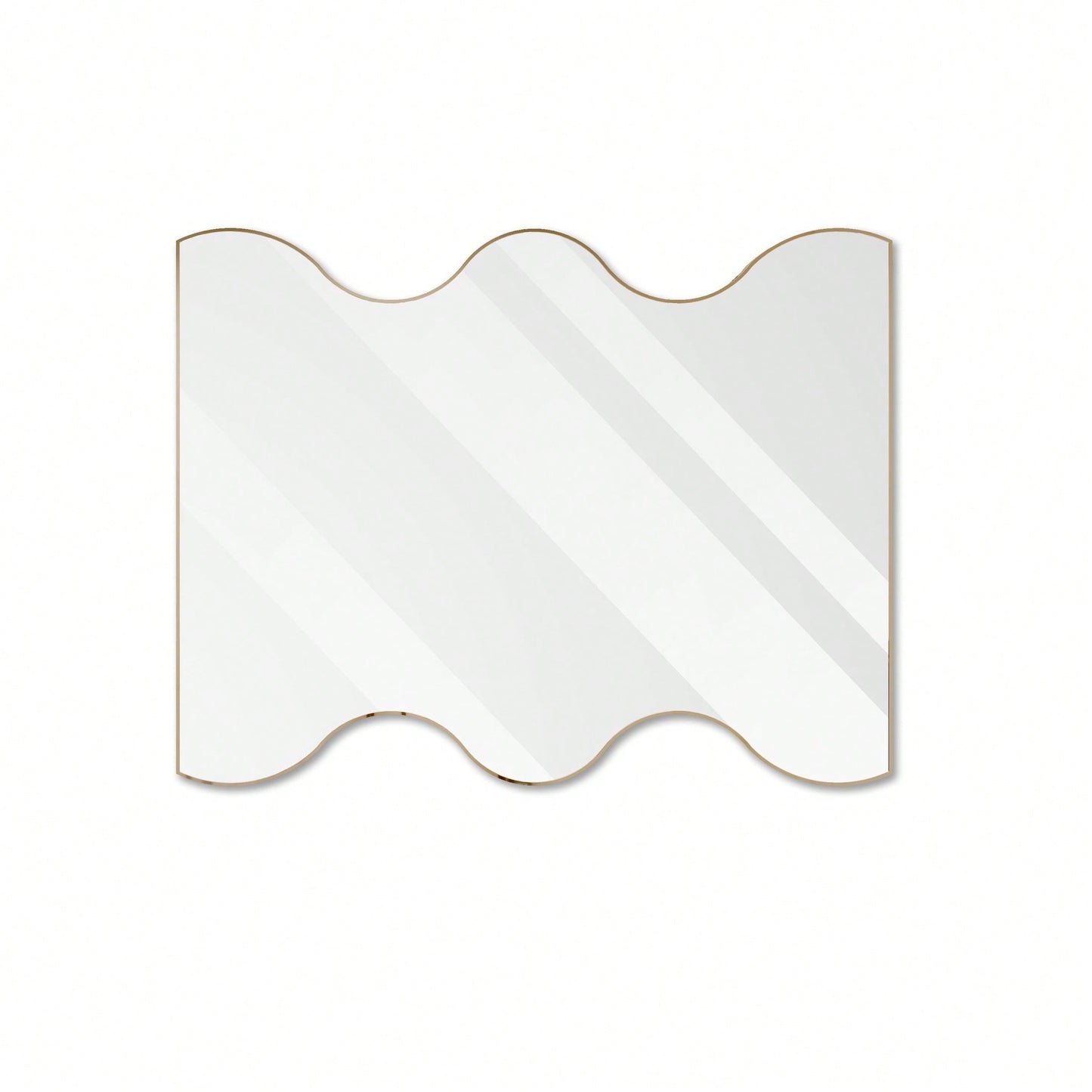 30x35 Inch Wall Mounted Rectangular Mirror Metal Framed Mirror With 2 Wavy Sides