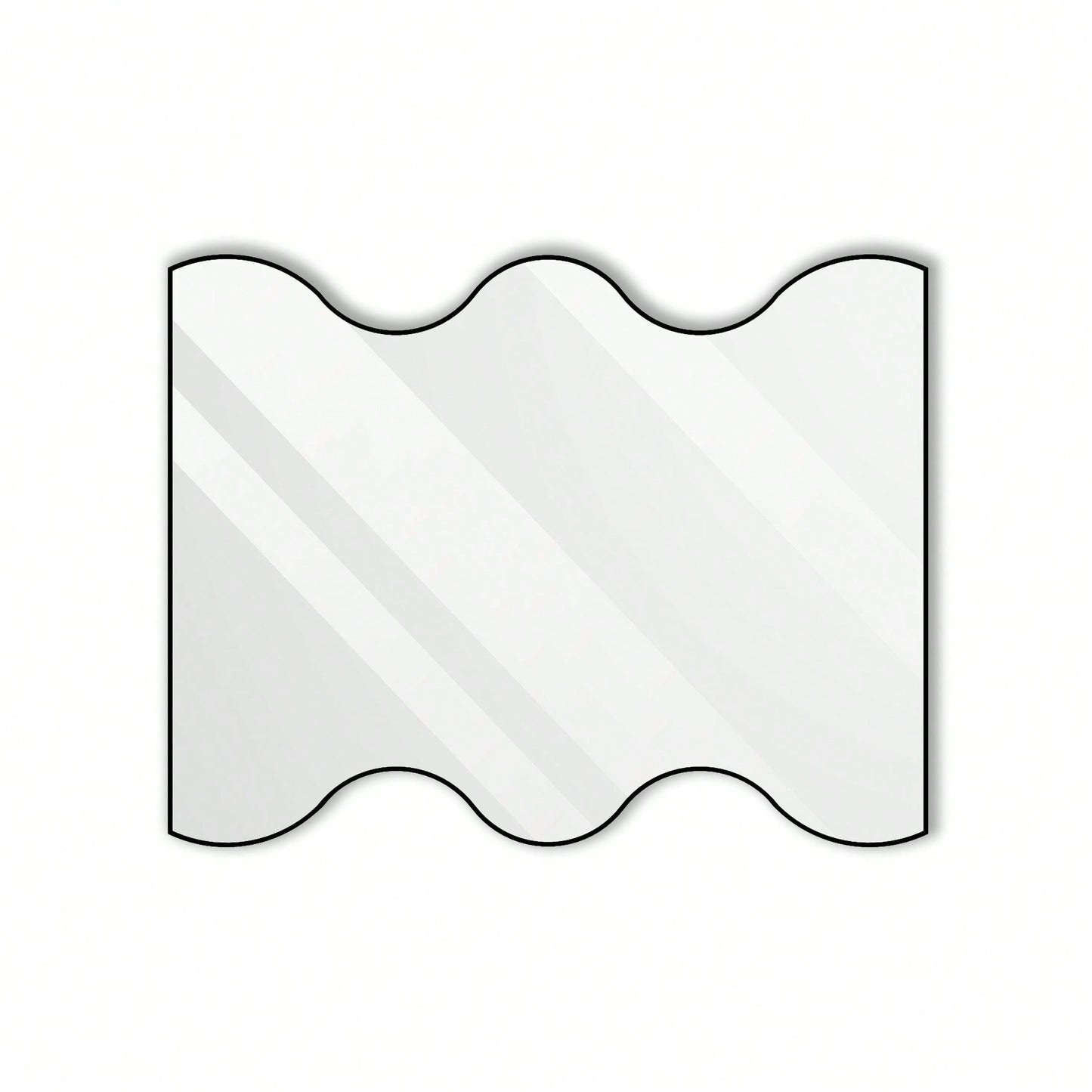 30x35 Inch Wall Mounted Rectangular Mirror Metal Framed Mirror With 2 Wavy Sides