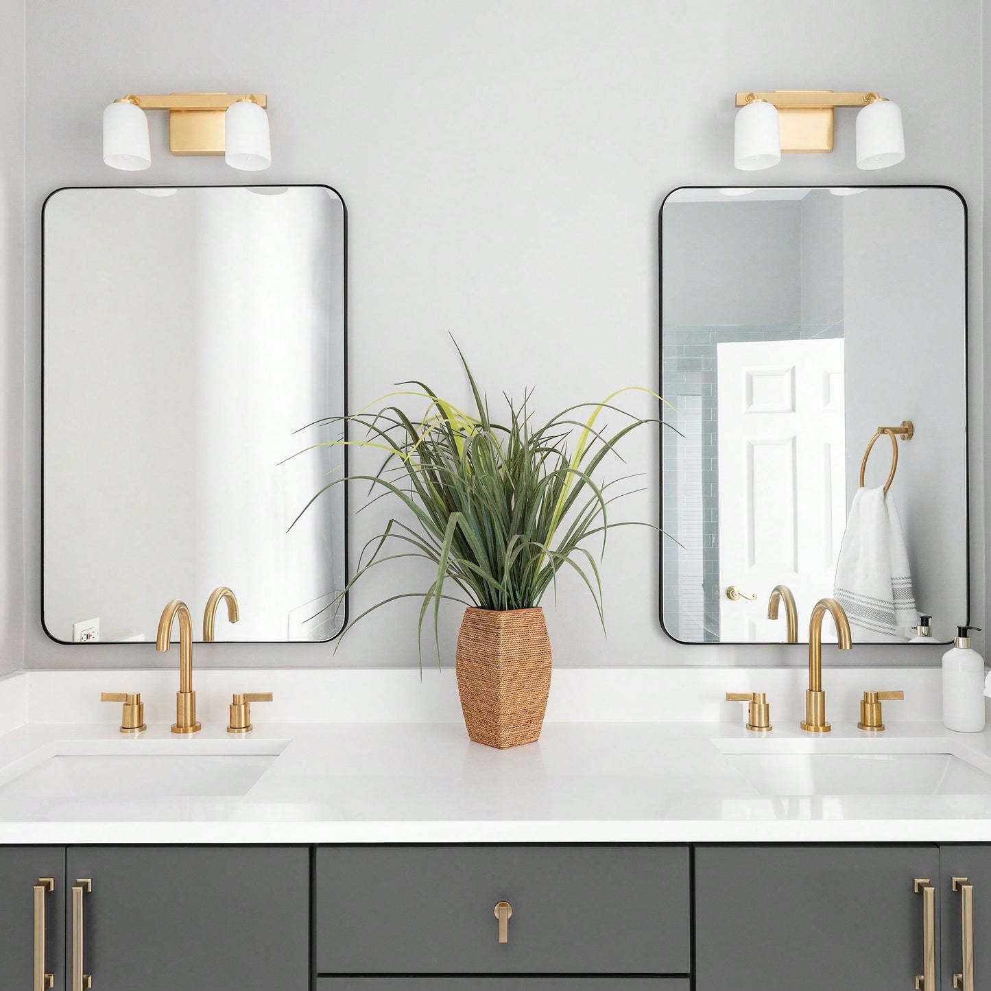 24x36 Inch Wall Mounted Rectangular Mirror Metal Framed Mirror, For Bathroom, Living Room, Bedroom Wall Decor