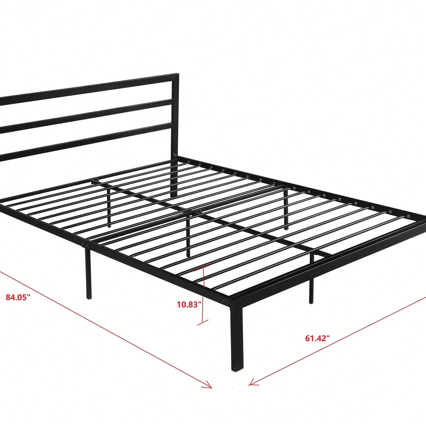 Queen Size Metal Bed Frame With Headboard, Modern Style And Comfort To Any Bedroom, Sturdy System, Easy Assembly, Under Bed Storage