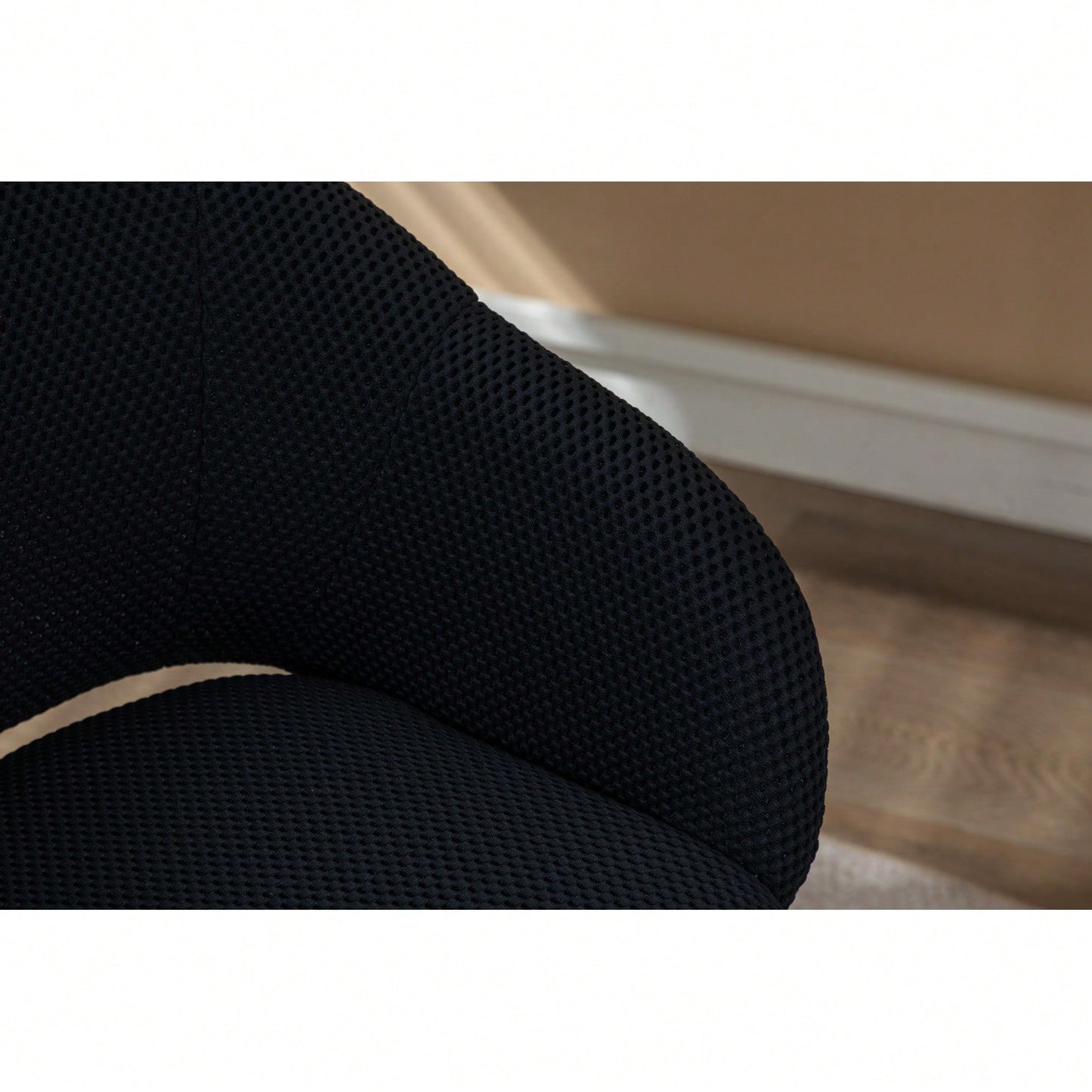 Adjustable Height Mesh Fabric Swivel Chair with Gold Base Soft Foam Seat 360° Rolling Wheels for Home Office and Bedroom