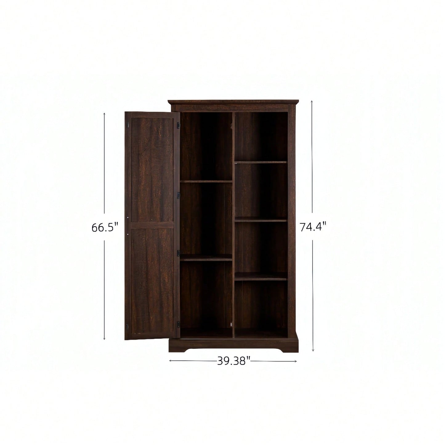 Rustic Barn Door Tall Storage Cabinet with Shelves and Drawers Gray Wash Multi-Purpose Kitchen Organizer 39.37x15.75x74.4