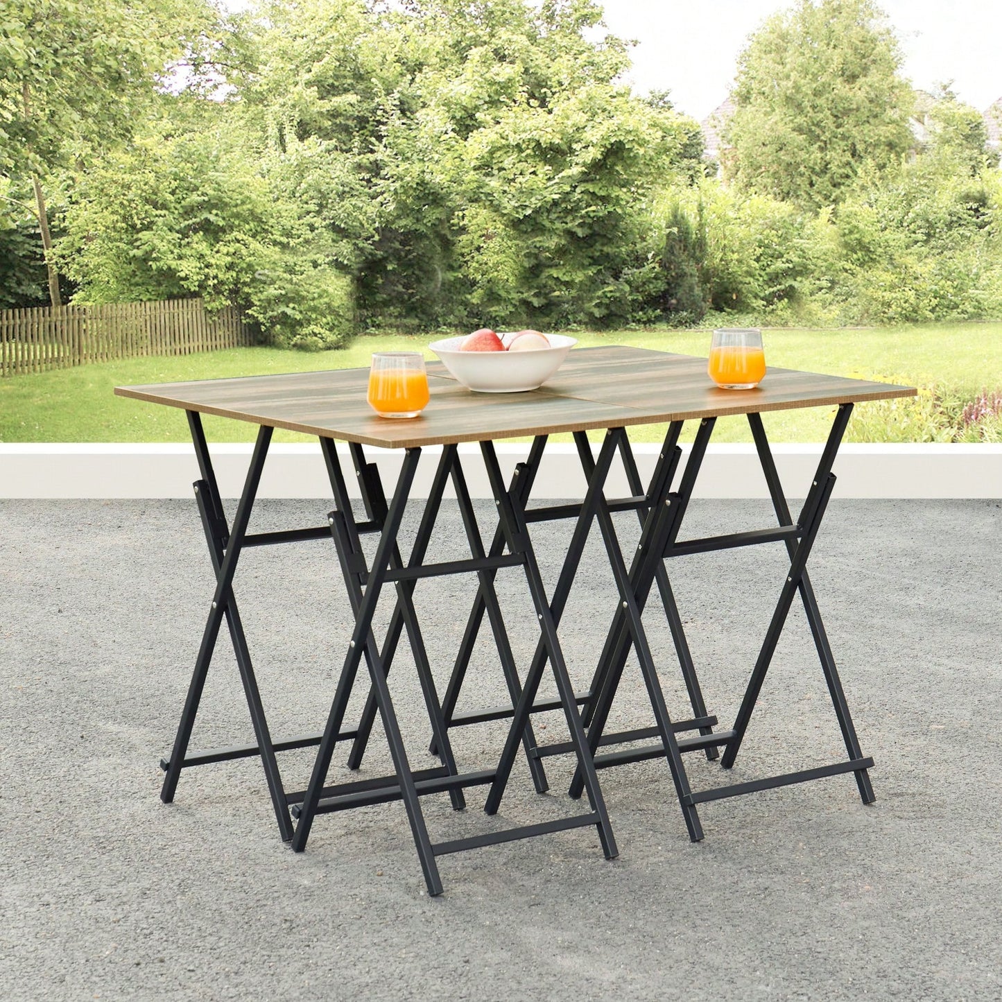 Industrial Folding TV Tray Table Set of 4 Space-Saving Dining Tables for Small Spaces Perfect for Snacks and Drinks