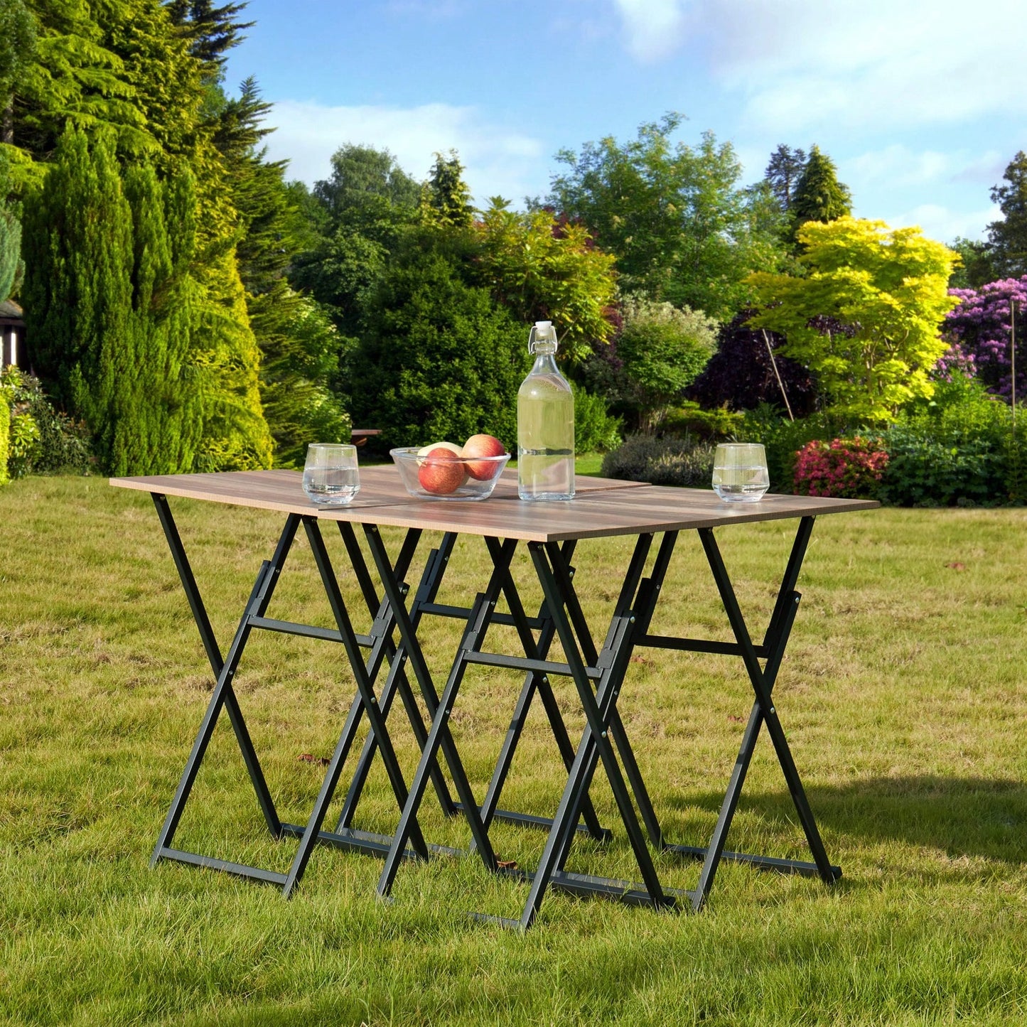 Industrial Folding TV Tray Table Set of 4 Space-Saving Dining Tables for Small Spaces Perfect for Snacks and Drinks